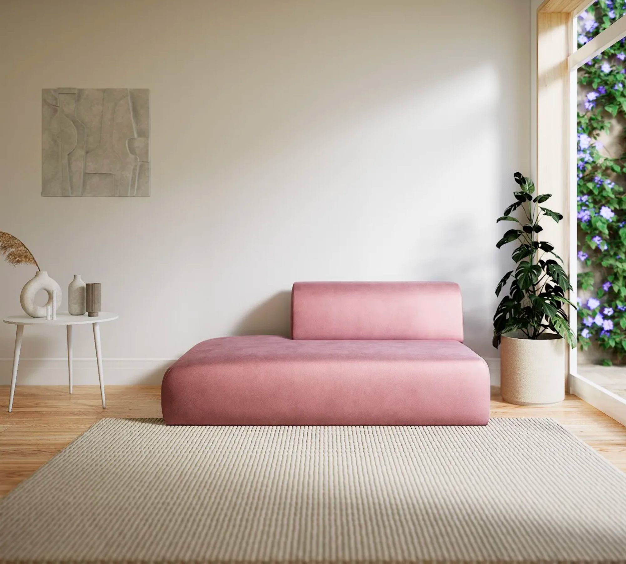 Pyllow Sofa 2-Sitzer Samt Bonbonrosa