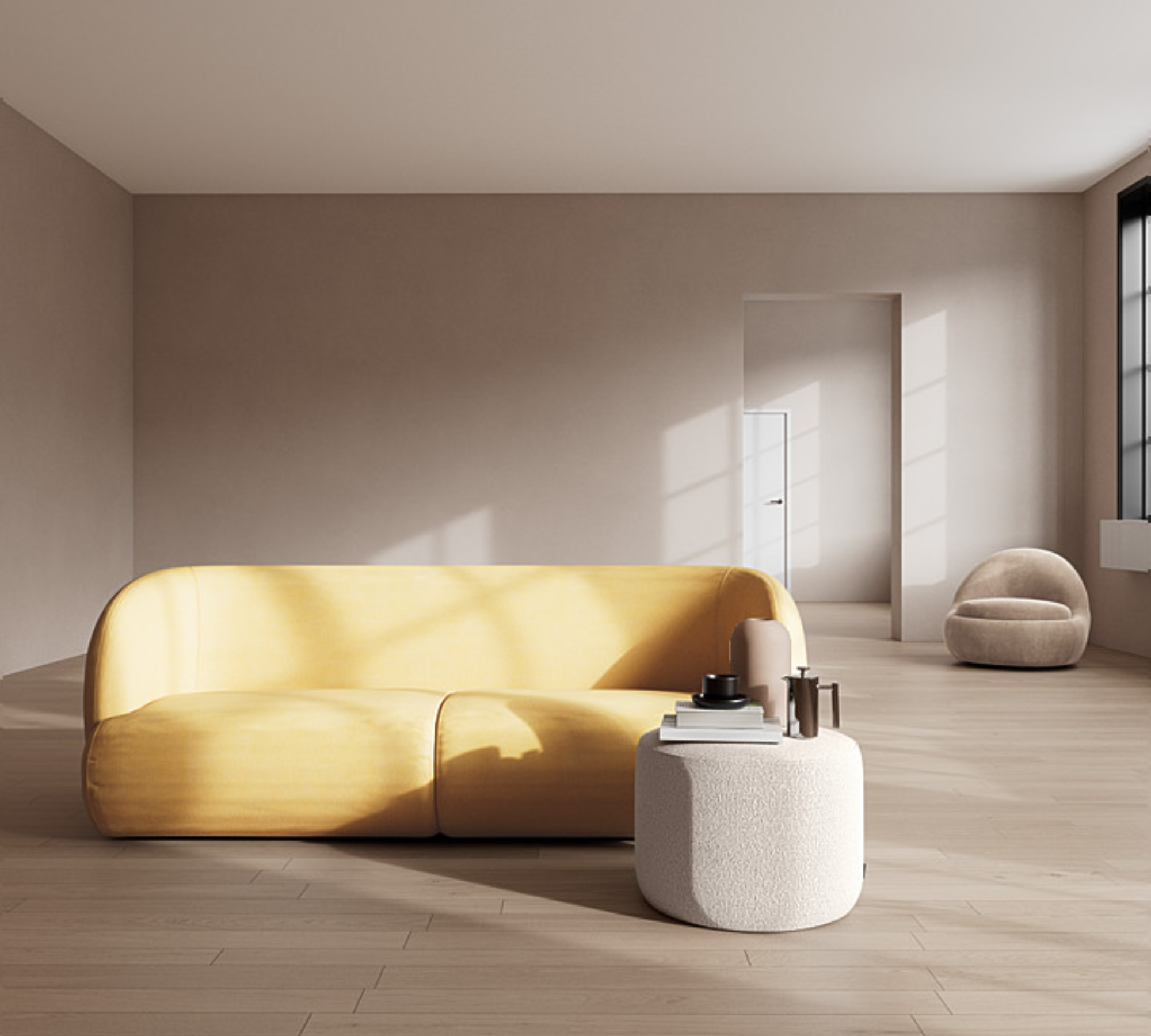 Design-Award-Winning Paula Sofa 3-Sitzer Moss Sun