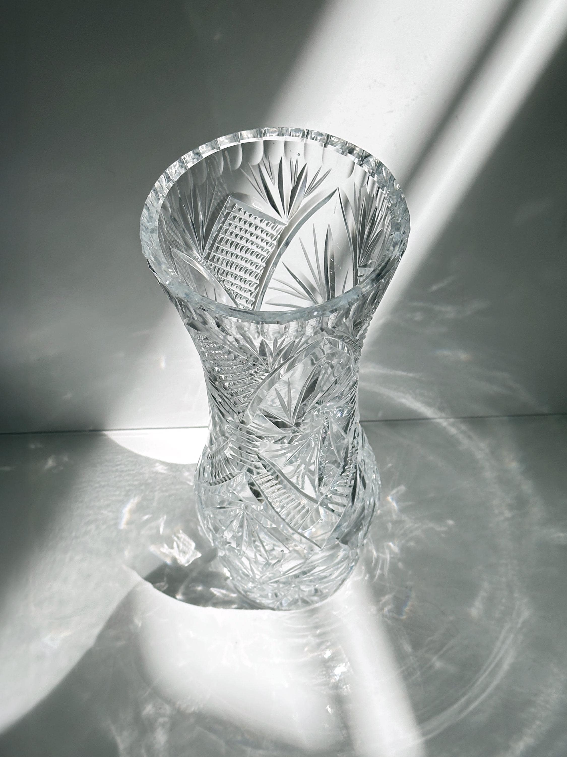 Vintage Blumenvase Bleikristall 1970er Jahre