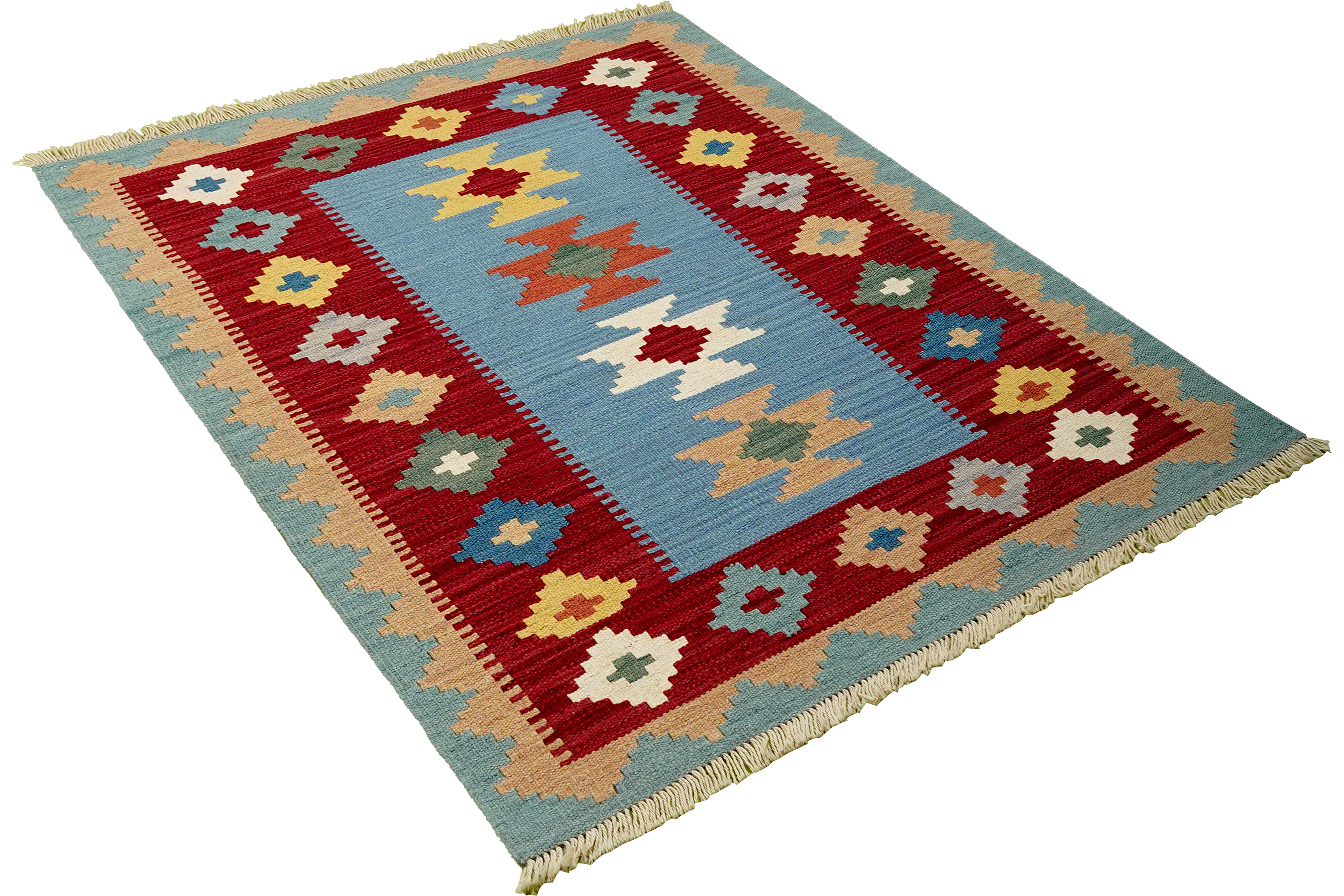 Kilim Gashgai Teppich Wolle Mehrfarbig
