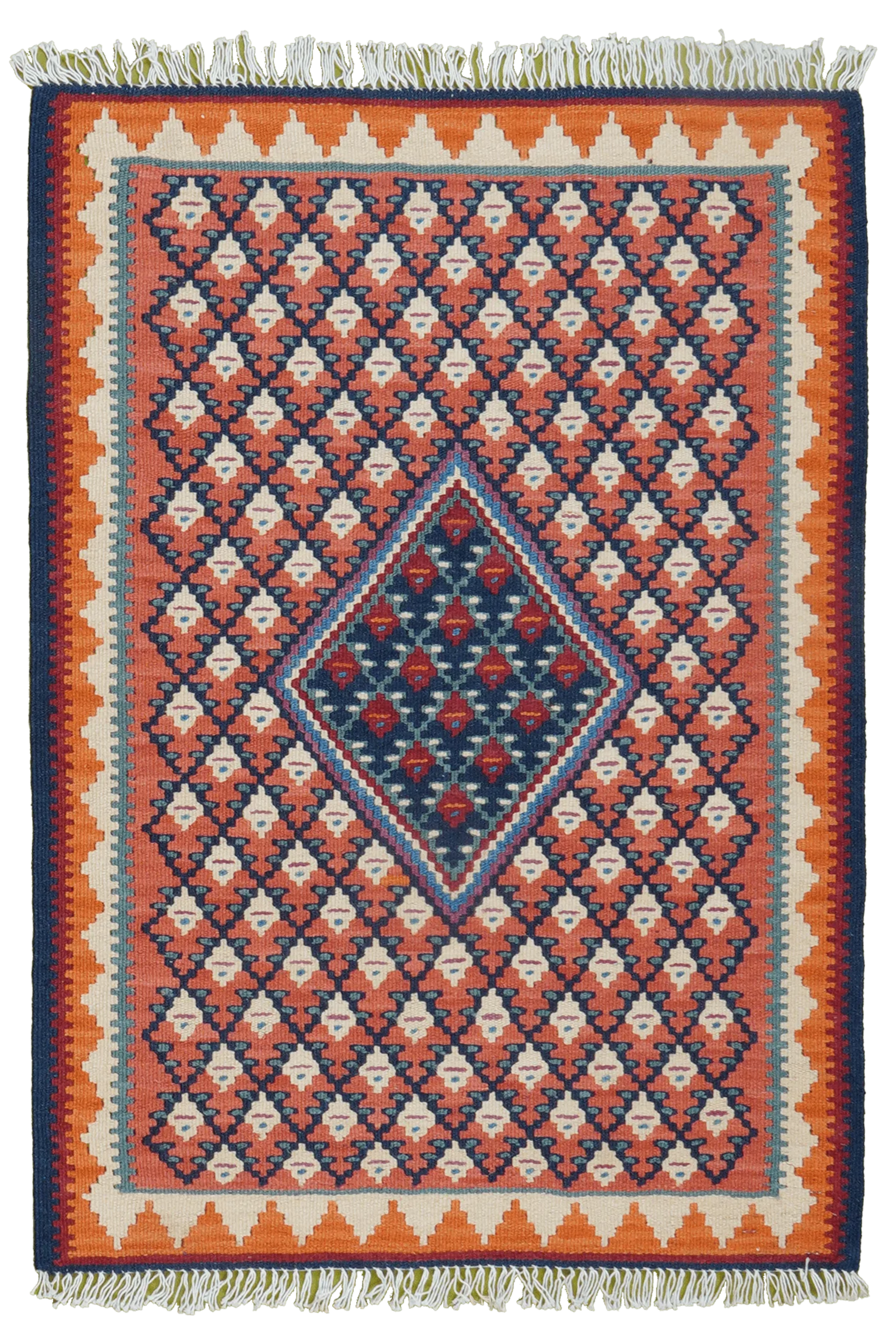 Kilim Senneh Teppich Braun
