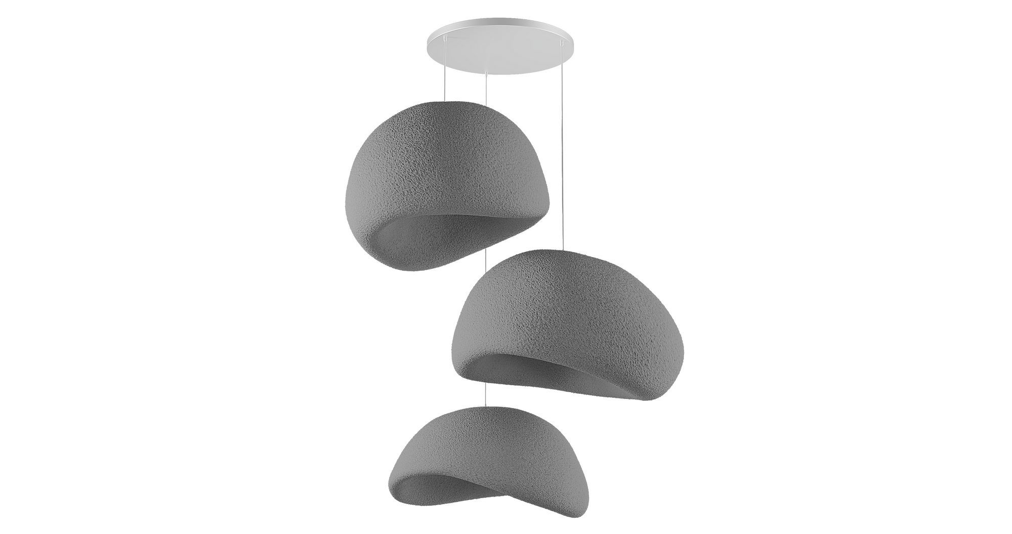 3-Flammig Wabi Sabi Kanso Beams Pendelleuchte Beton Grau