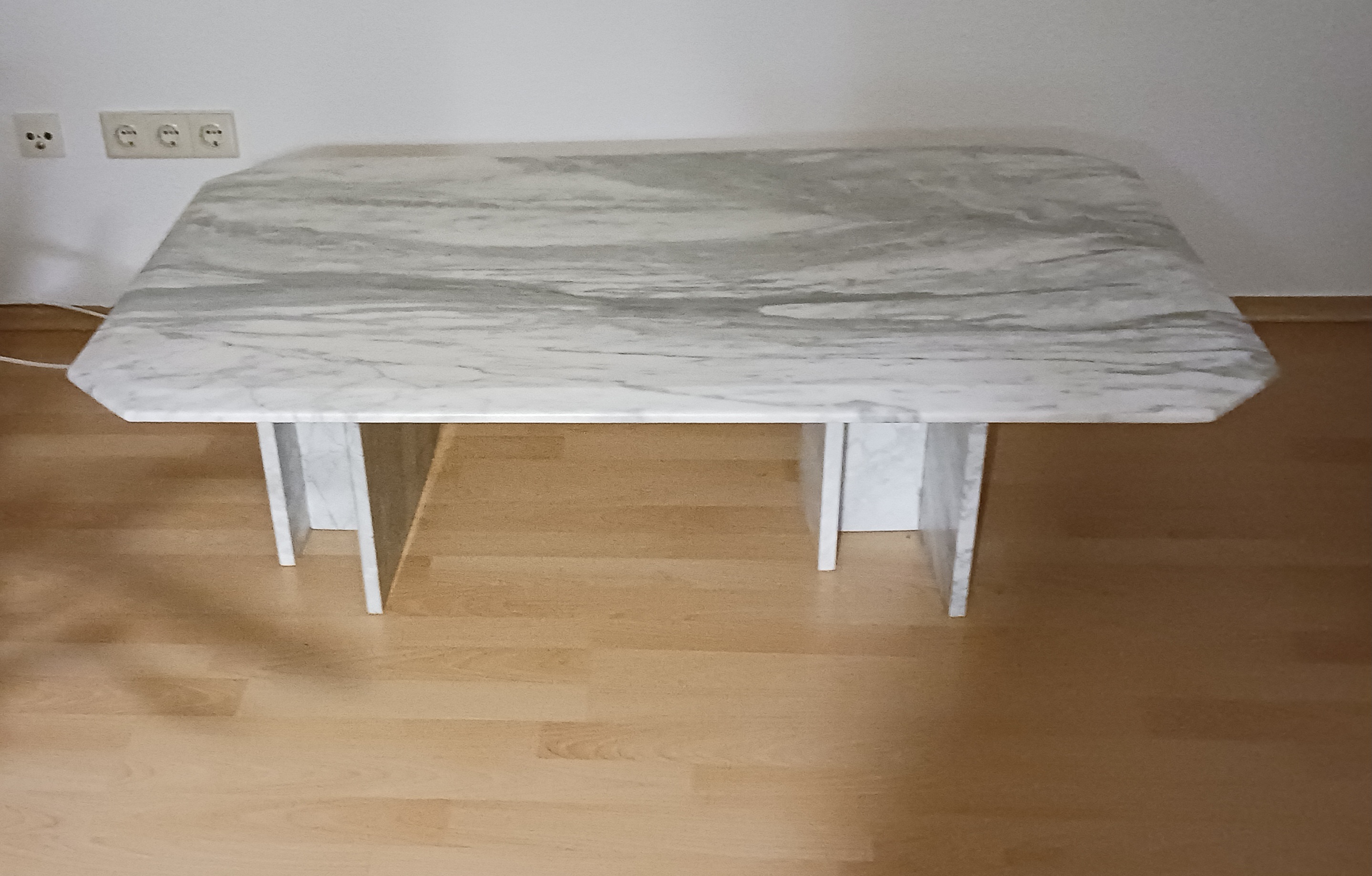 Couchtisch Marmor Grau Weiß 