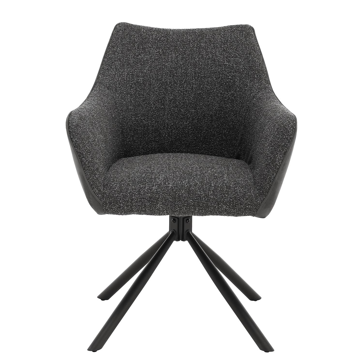 Swivel Armchair Solin Textured Fabric Graphite