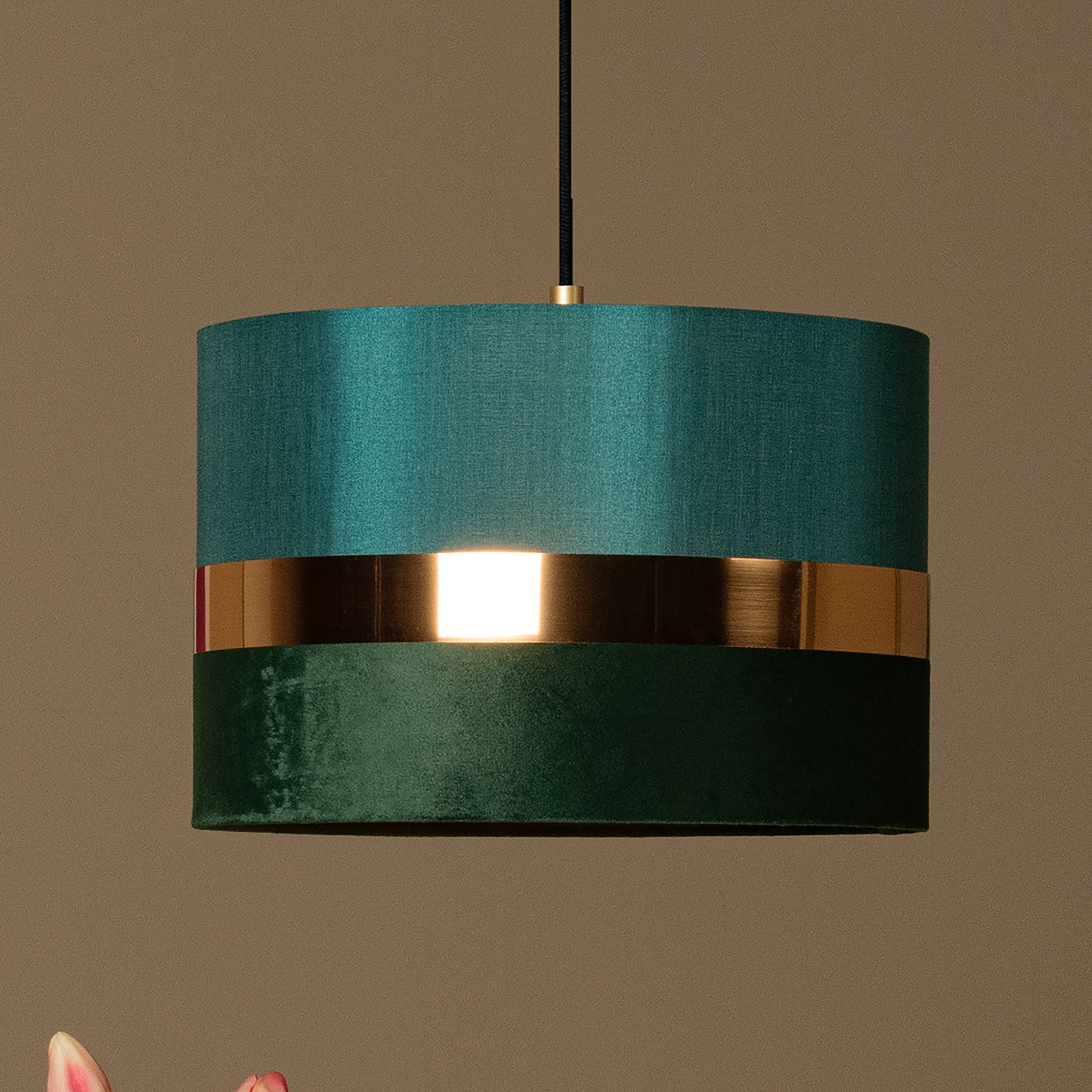 Tusse Pendelleuchte Leinen Grün