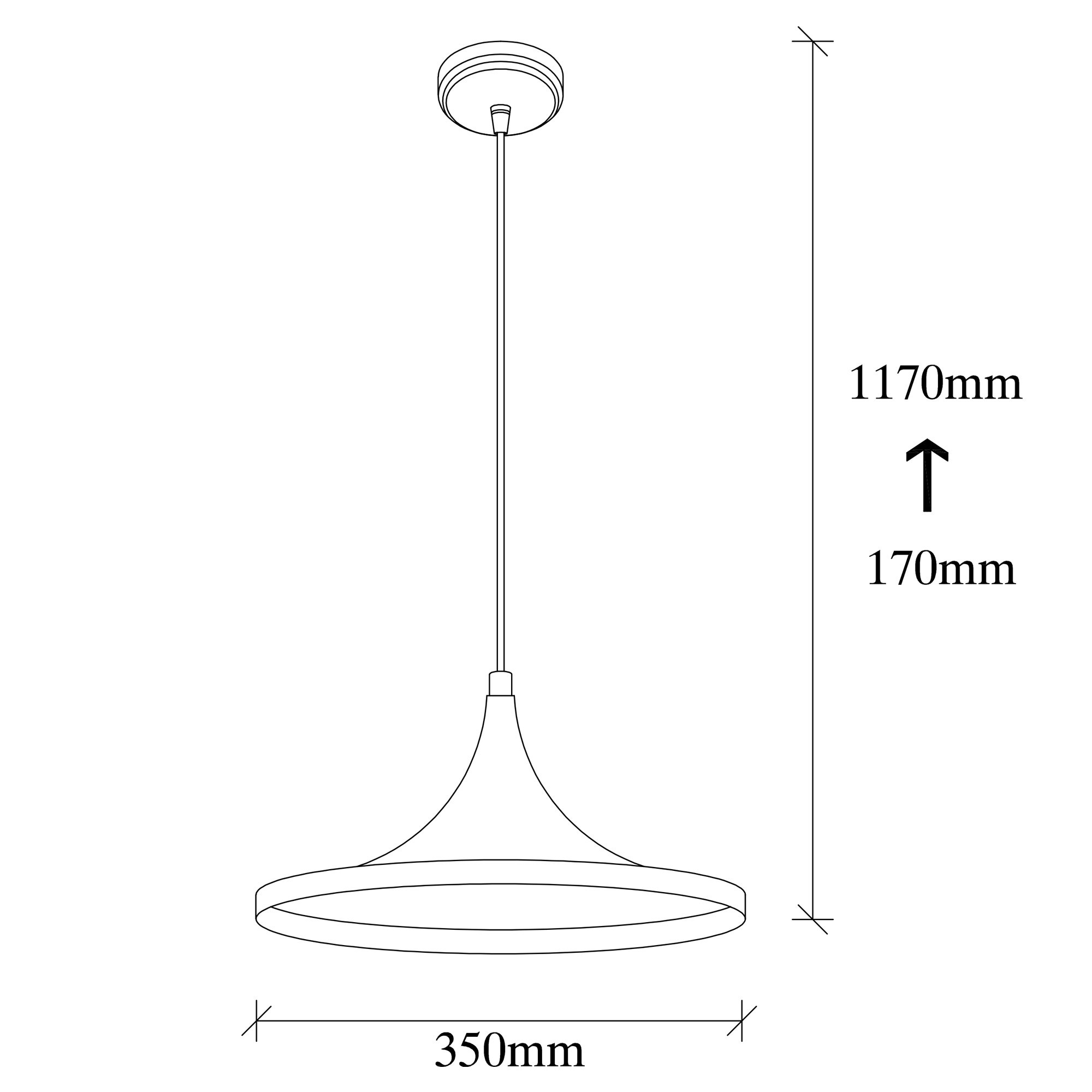 Hängeleuchte Metall Schwarz  Ø 35cm