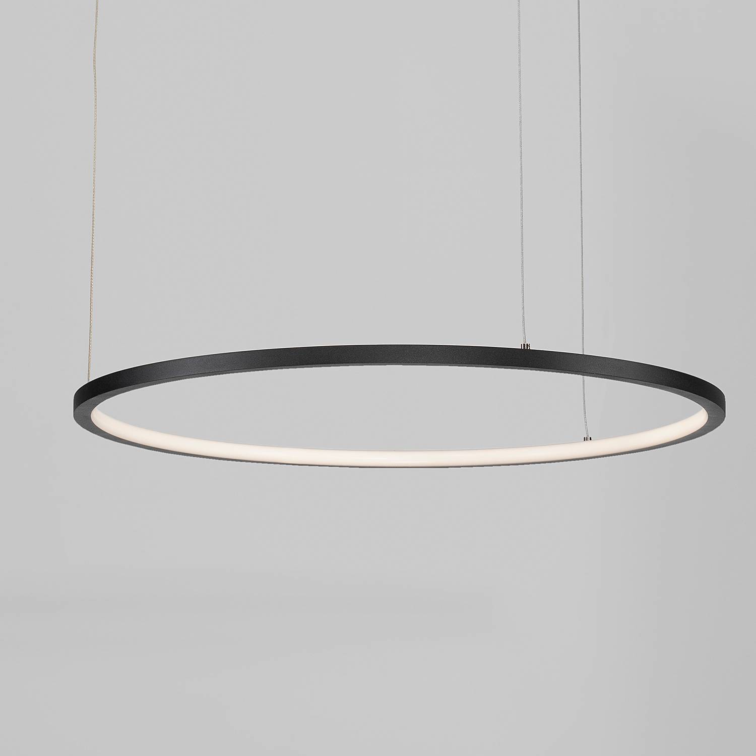 1-Flammig Tarquin Pendelleuchte Aluminium Schwarz Ø60cm