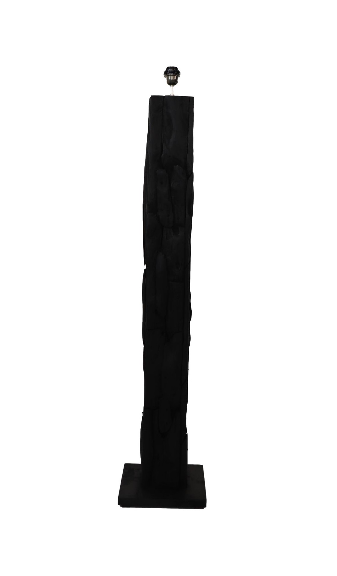 Stehlampe Teakholz Schwarz
