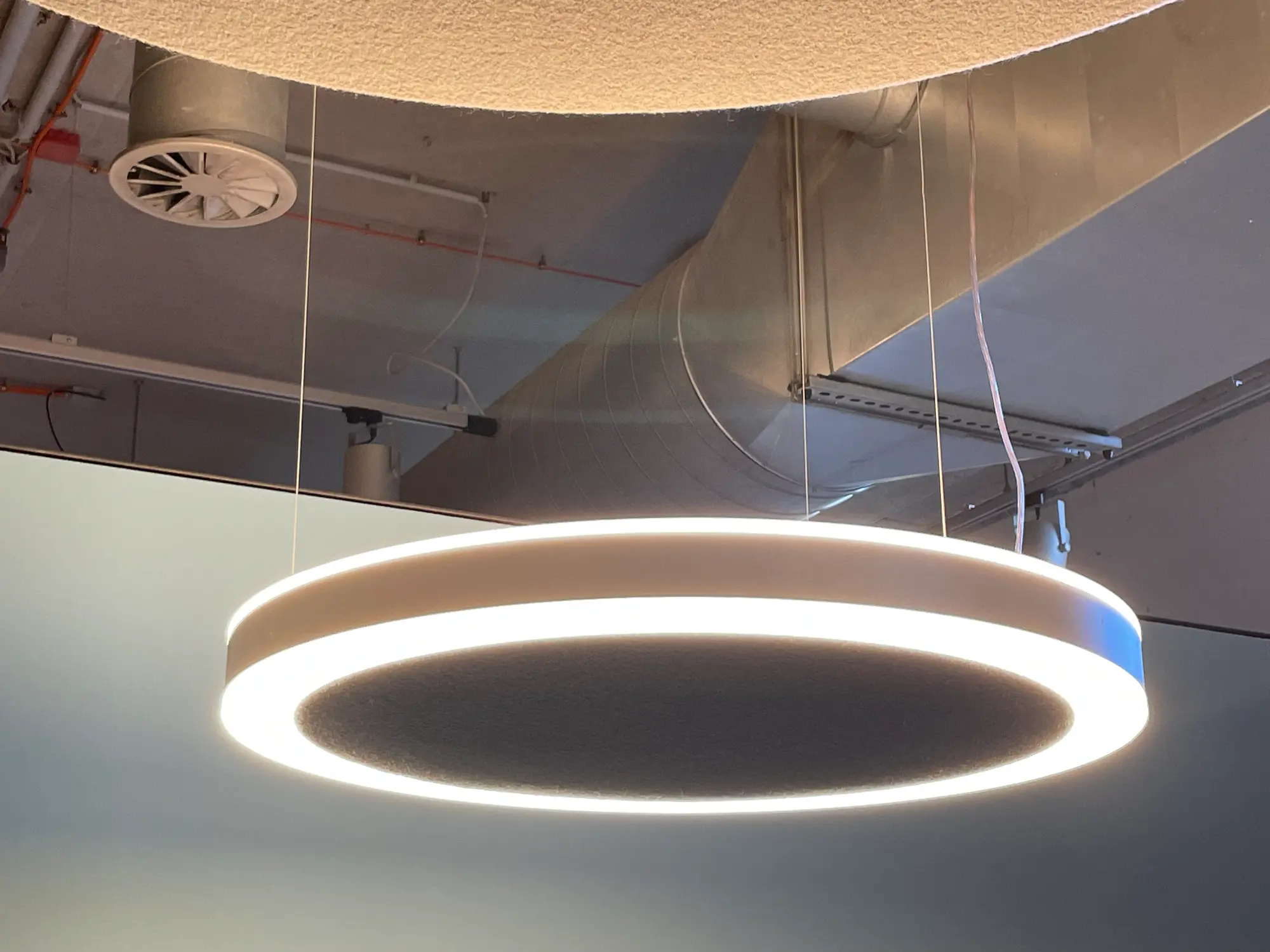 Pendant light set fabric wire beige