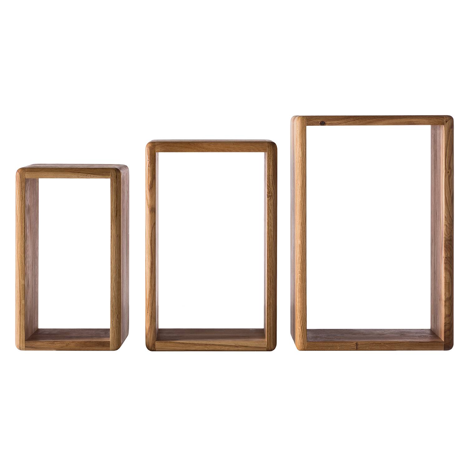 3x Wandregal Anamur Eiche massiv