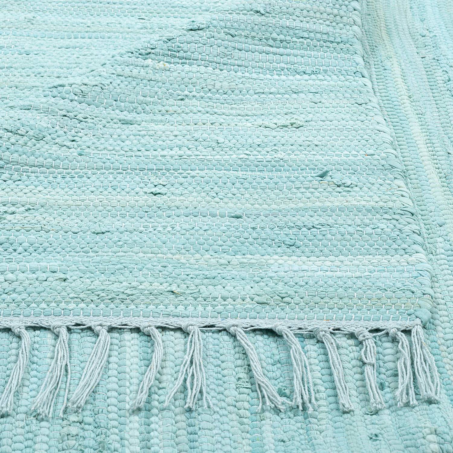 Happy Cotton Teppich Baumwolle Hellblau 60 x 120 cm