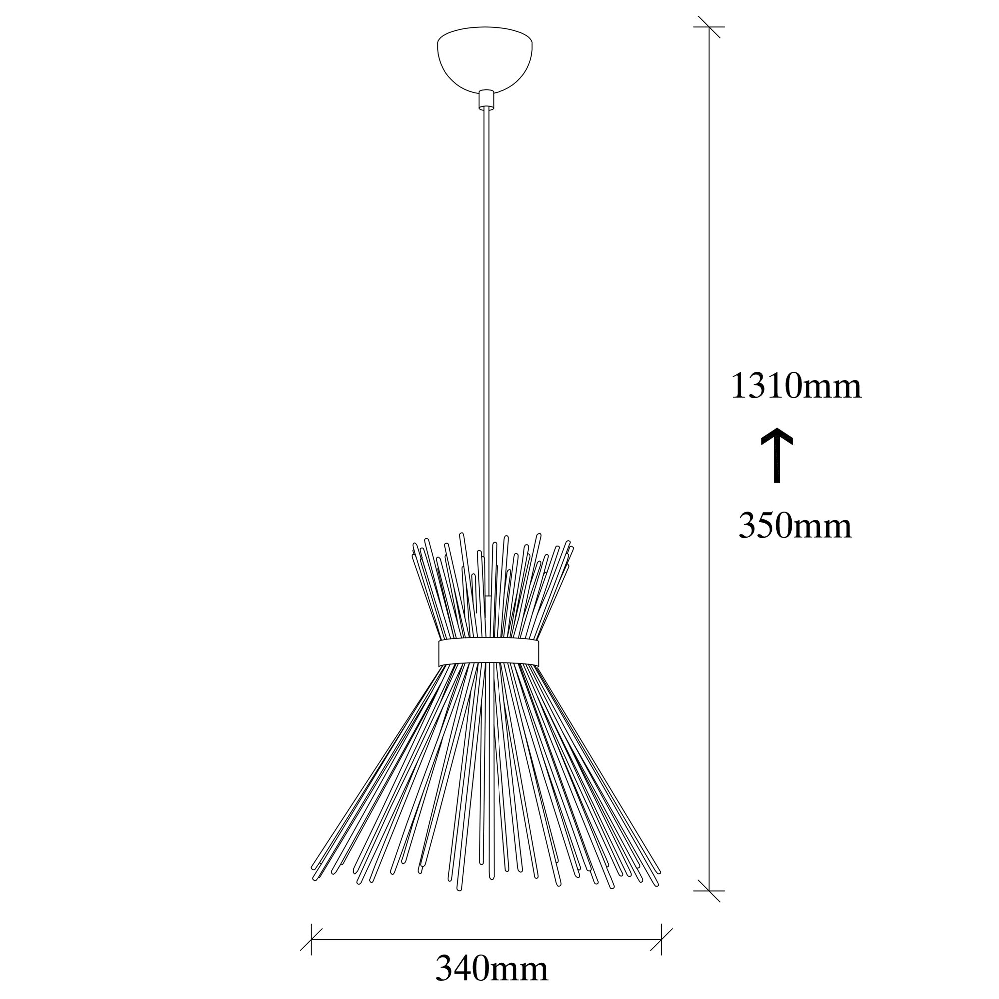 Hängeleuchte Metall Schwarz  Ø 34cm