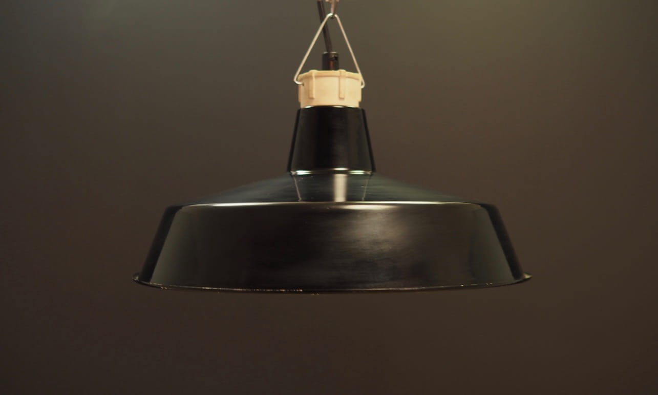 Vintage pendant lamp metal black 1960s
