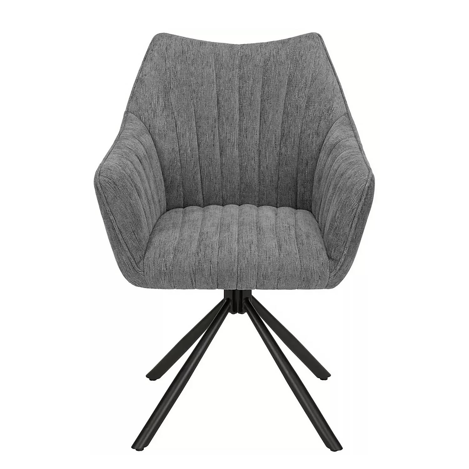 Juweh Armlehnenstuhl Grau Chenille Eisen 63x88x62cm