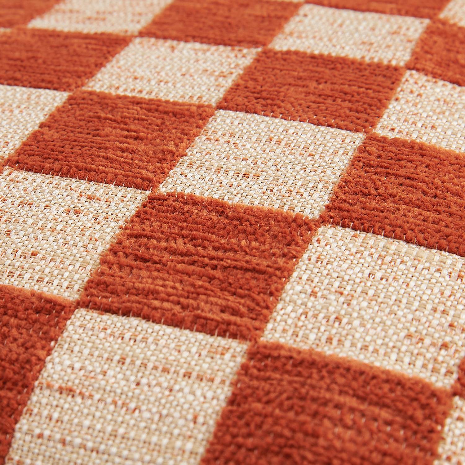 Checkerbox Kissenbezug Rostbraun 45x45cm