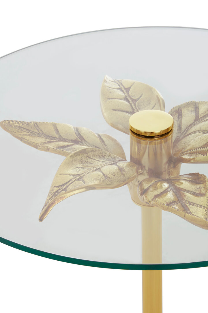 Sika Side Table Metal Glass Gold