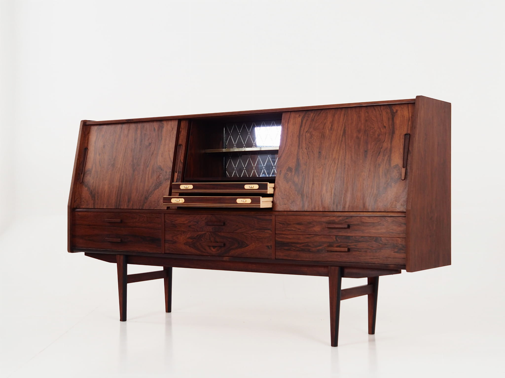 Highboard Rosenholz Braun 1970er Jahre