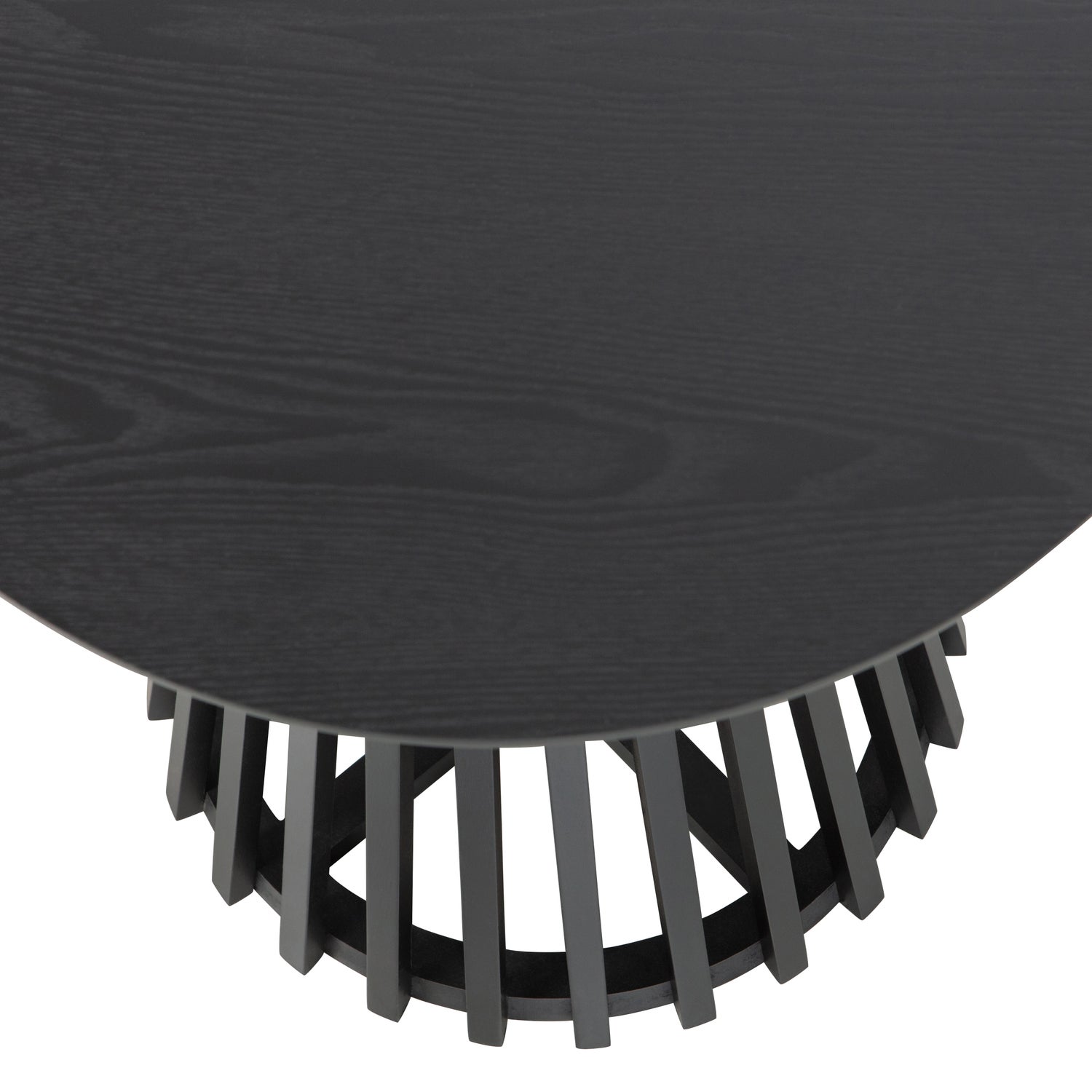 Slats High Beistelltisch Kiefernholz Schwarz Ø 50cm