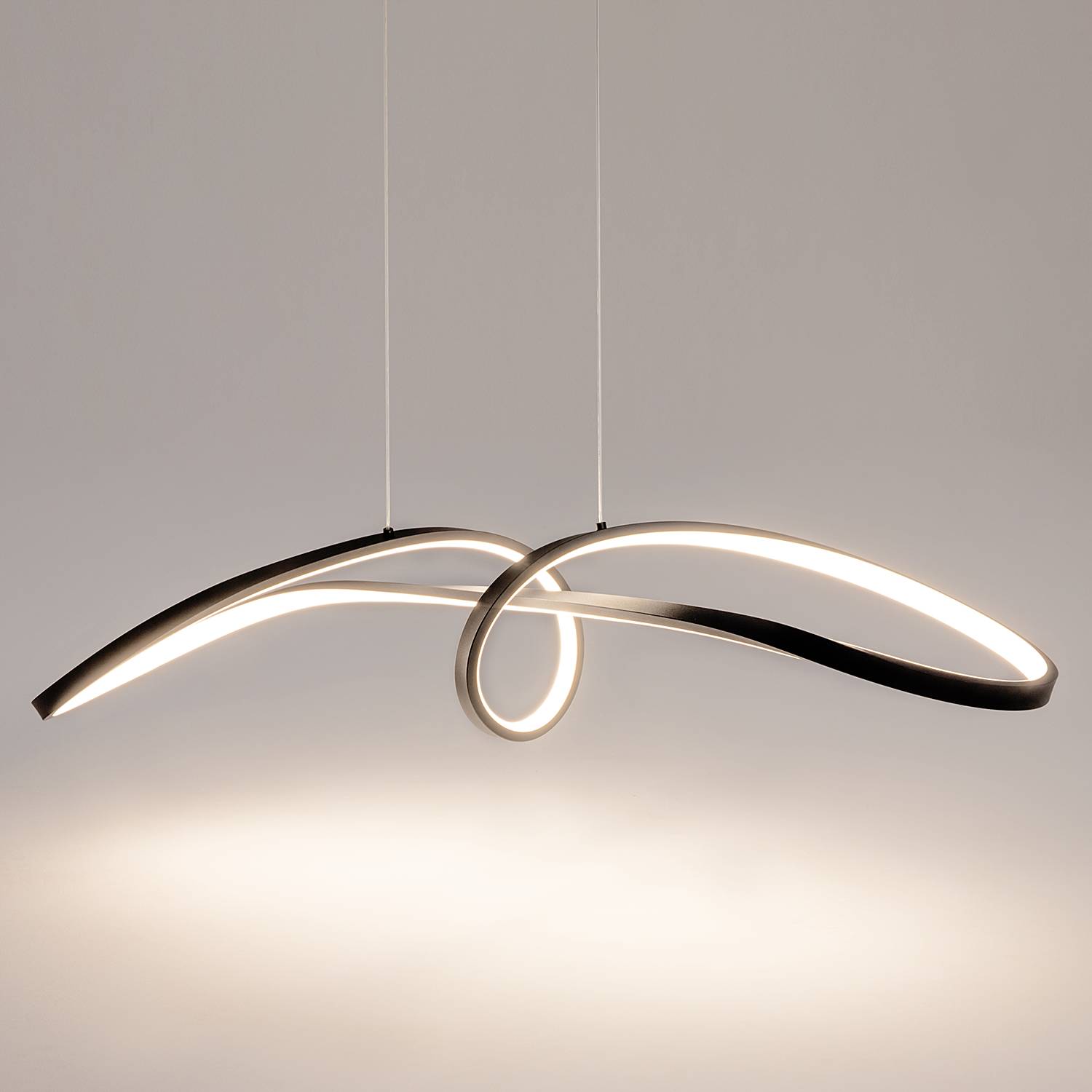Curve LED-Pendelleuchte Aluminium 1-flammig