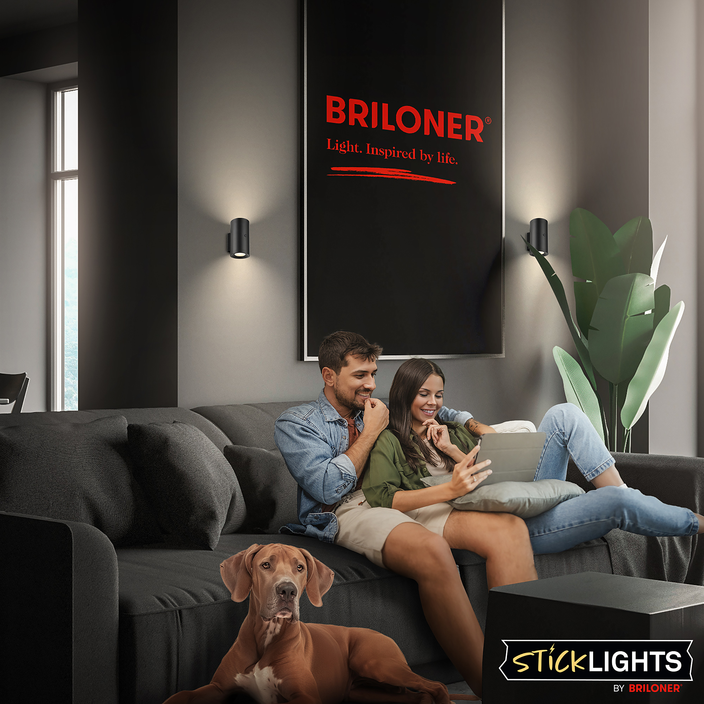 Misy LED-Wandleuchte Polypropylen Schwarz