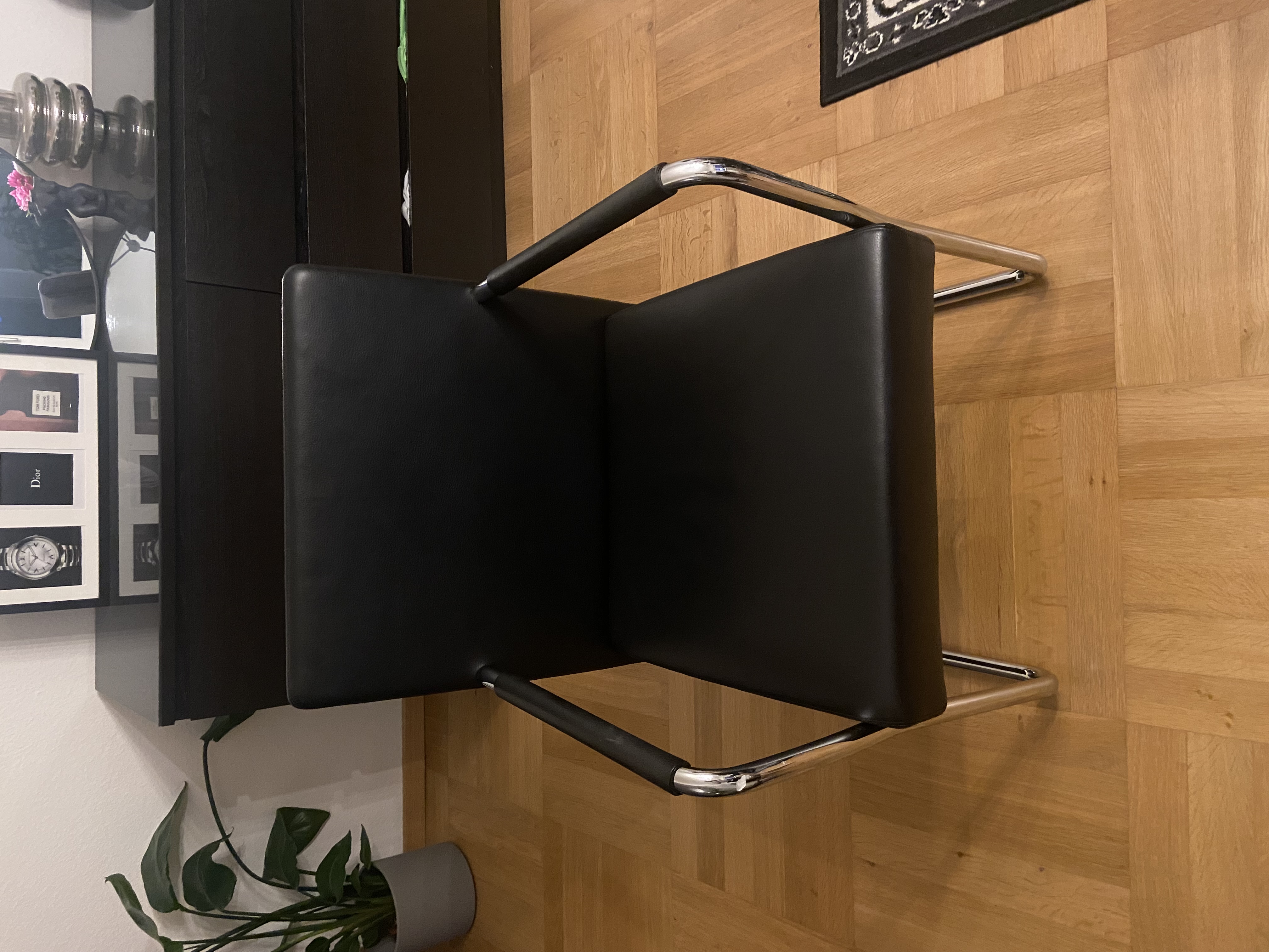 12x Jason 1500 Freischwinger Walter Knoll Leder Schwarz