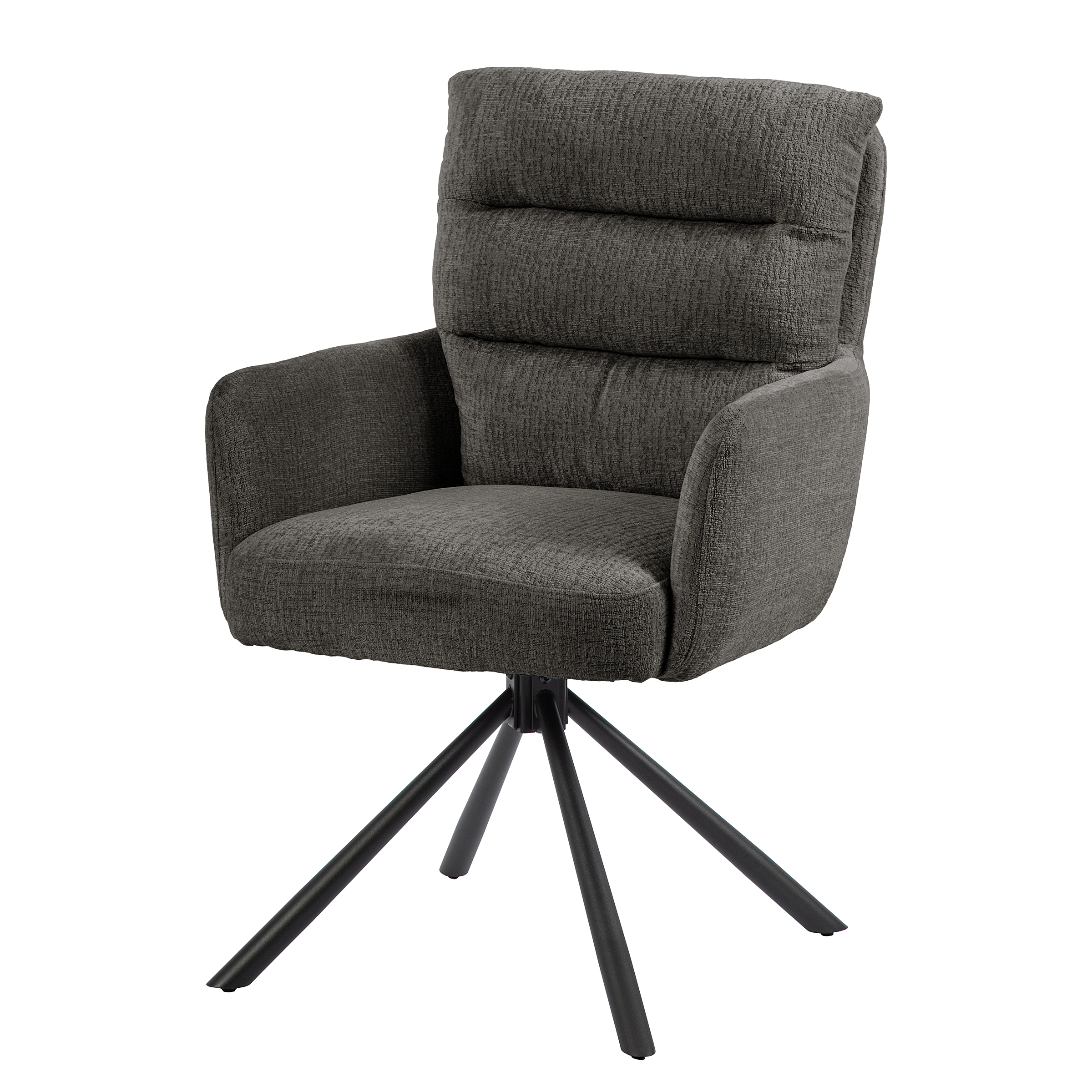 Benuis Esszimmerstuhl Metall Textil Grau