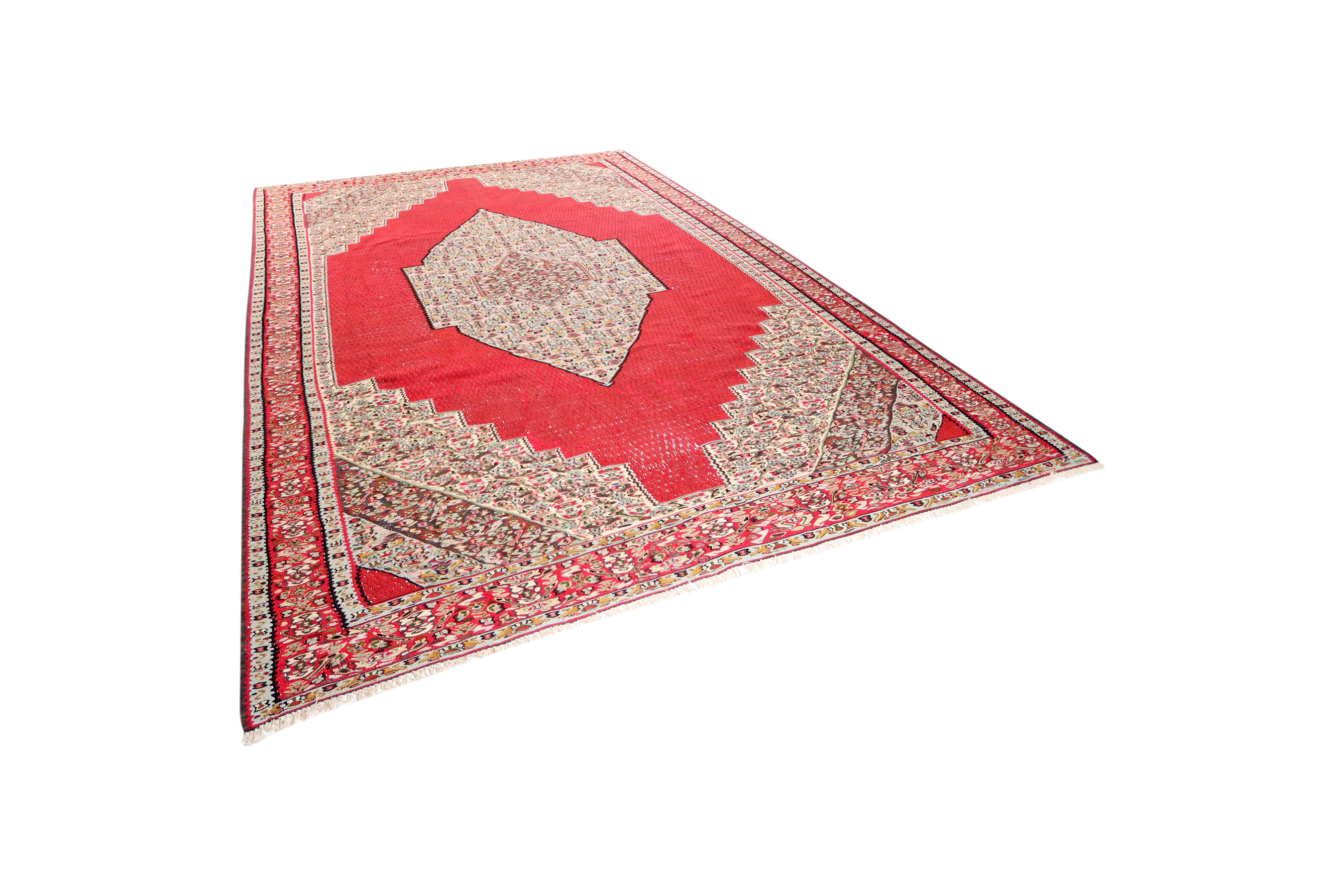 Kilim Senneh Teppich Braun
