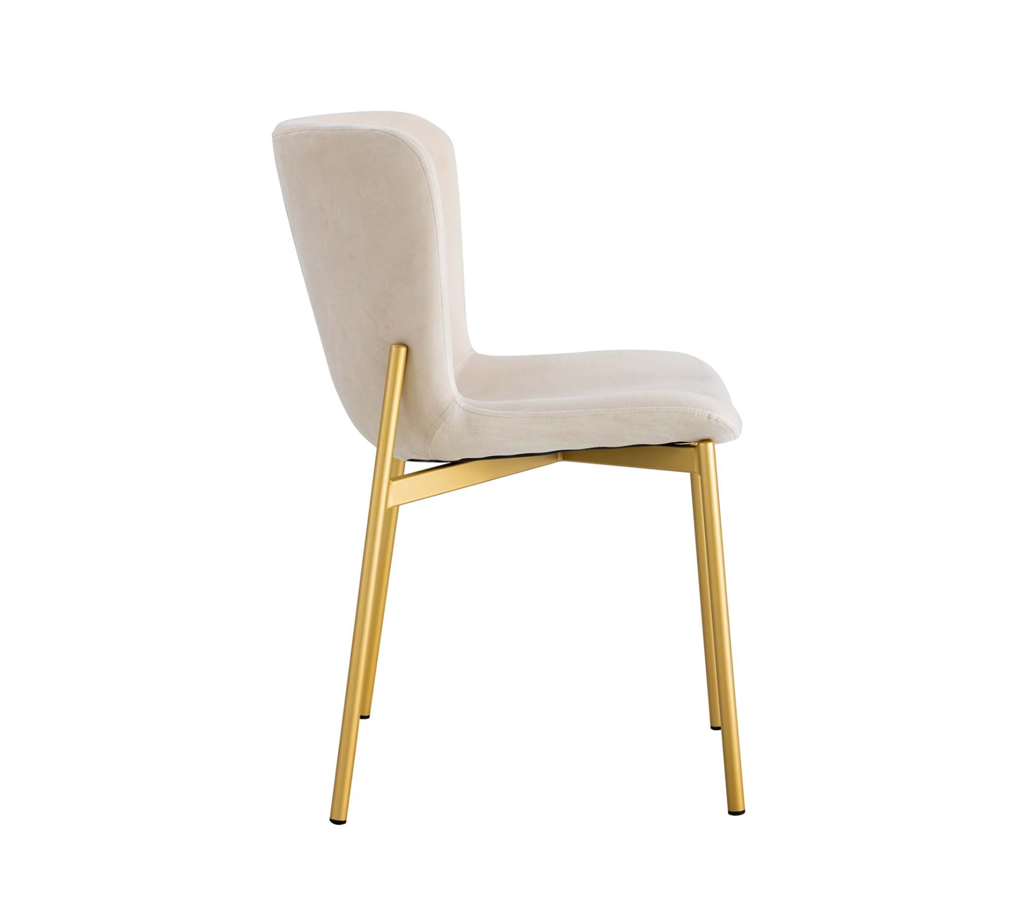2x Dining chair velvet iron cream