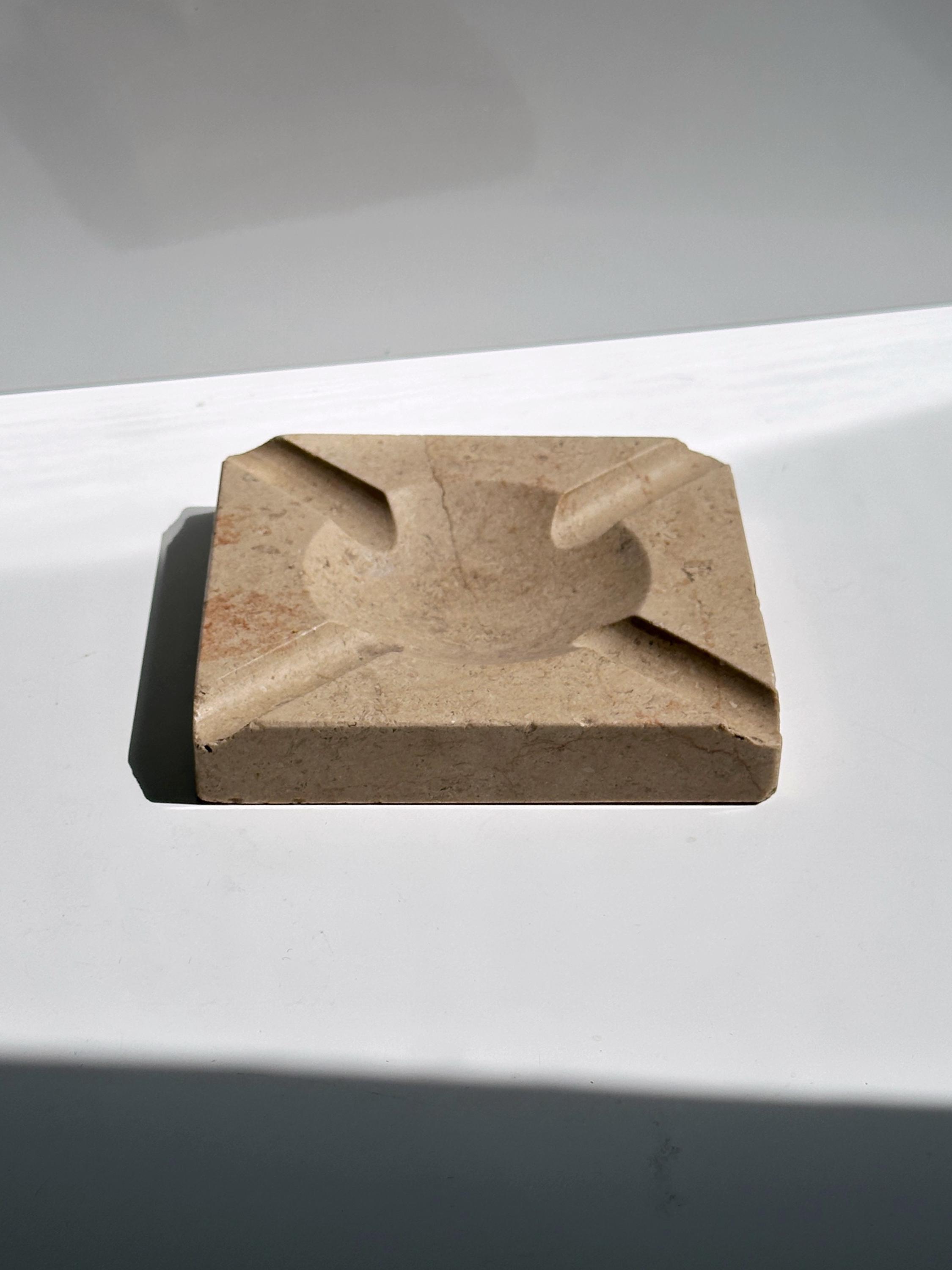 Vintage ashtray travertine beige 1970s