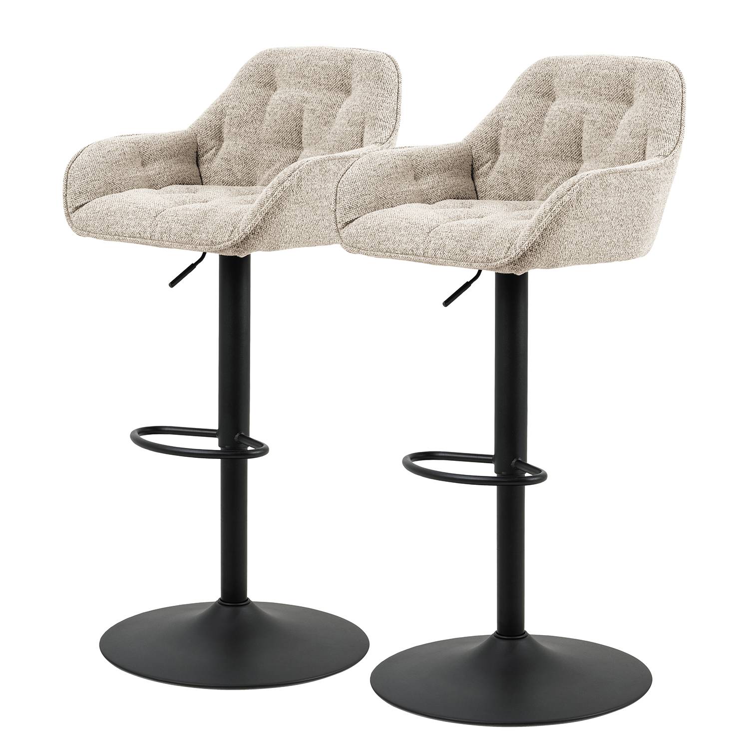 Bar stool Magrin set of 2 Bouclé fabric beige