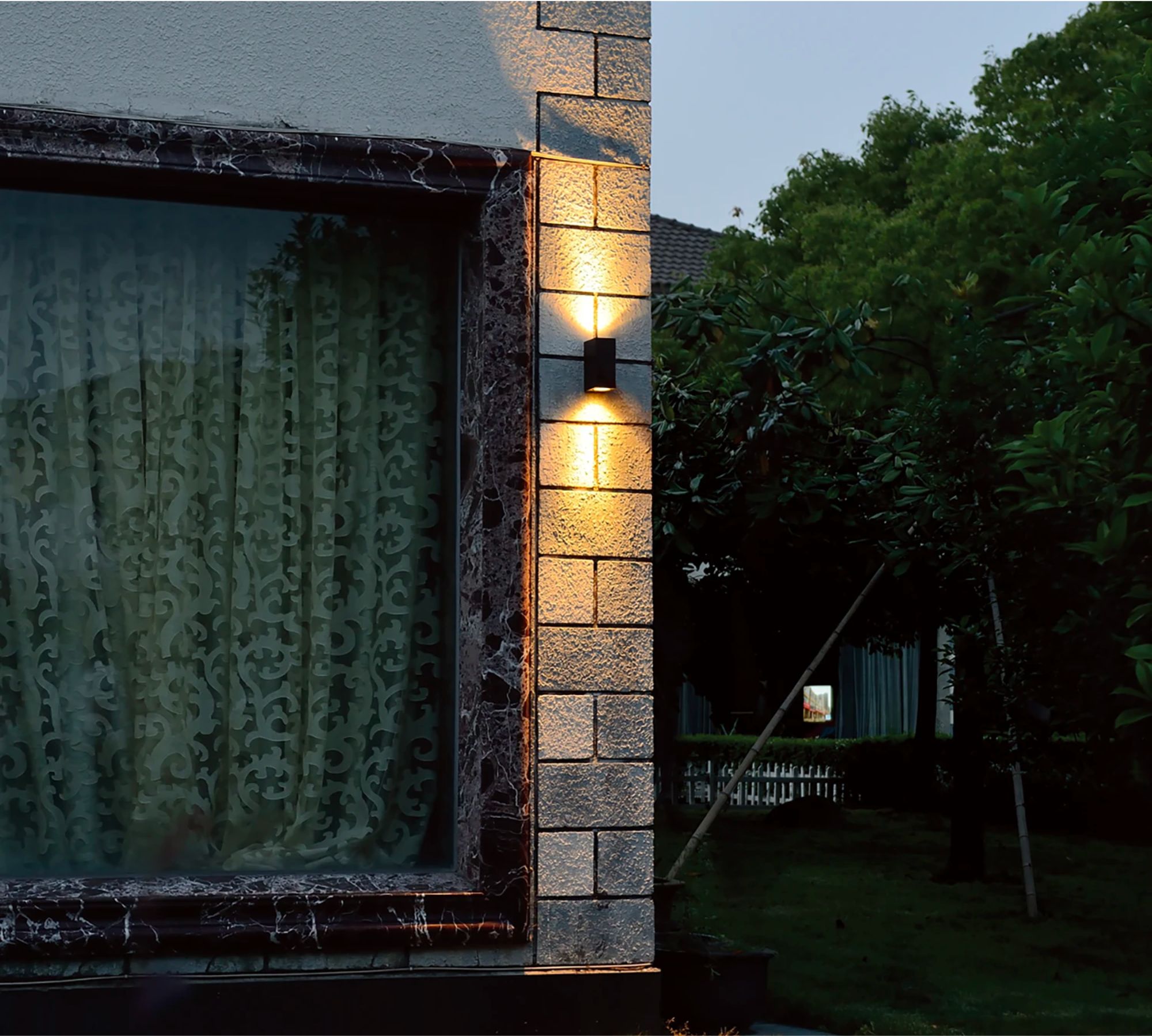 Outdoor LED Wandleuchte 2-flammig Aluminium