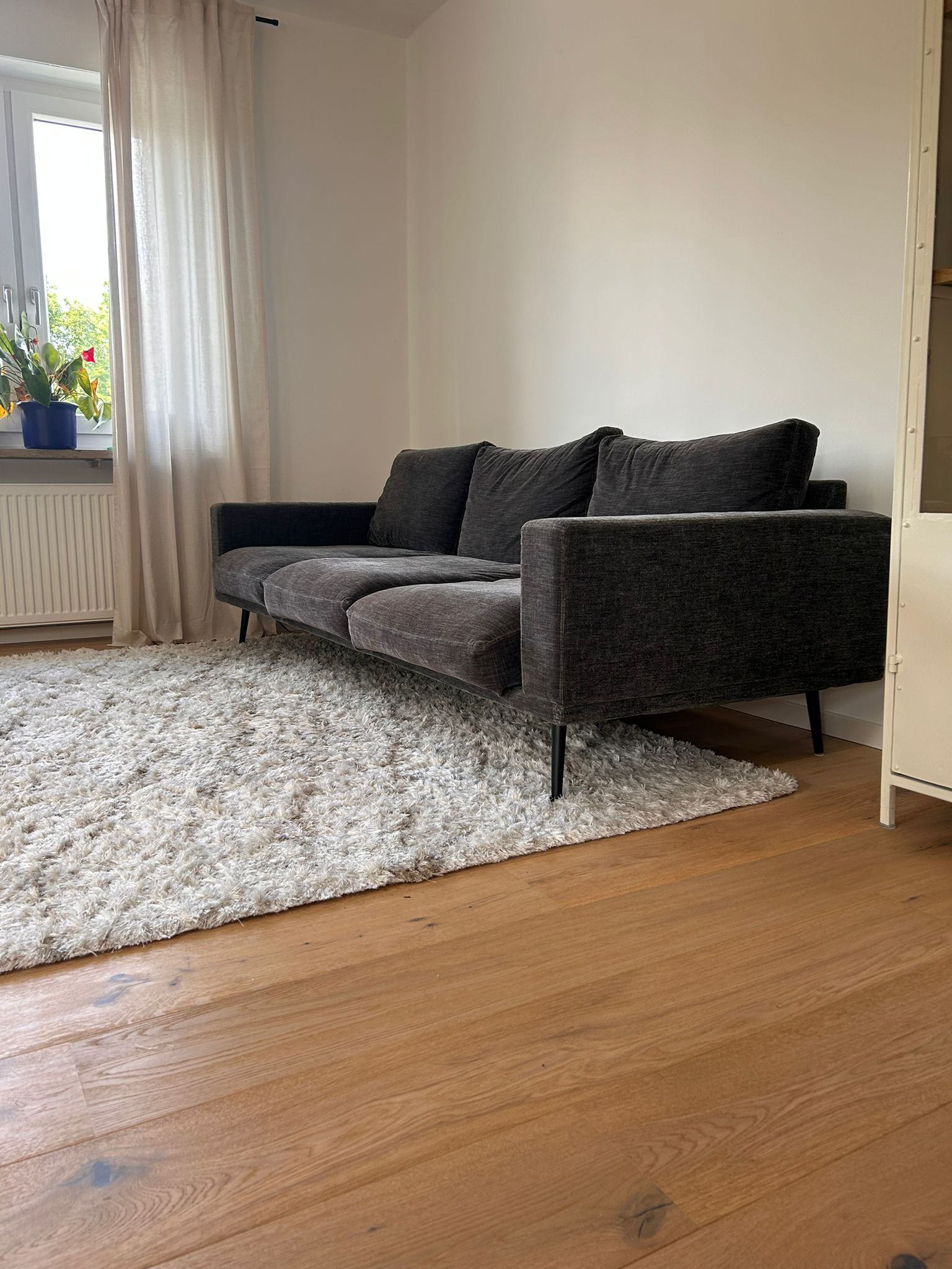 Carlton Sofa 3-Sitzer Feincord Steingrau