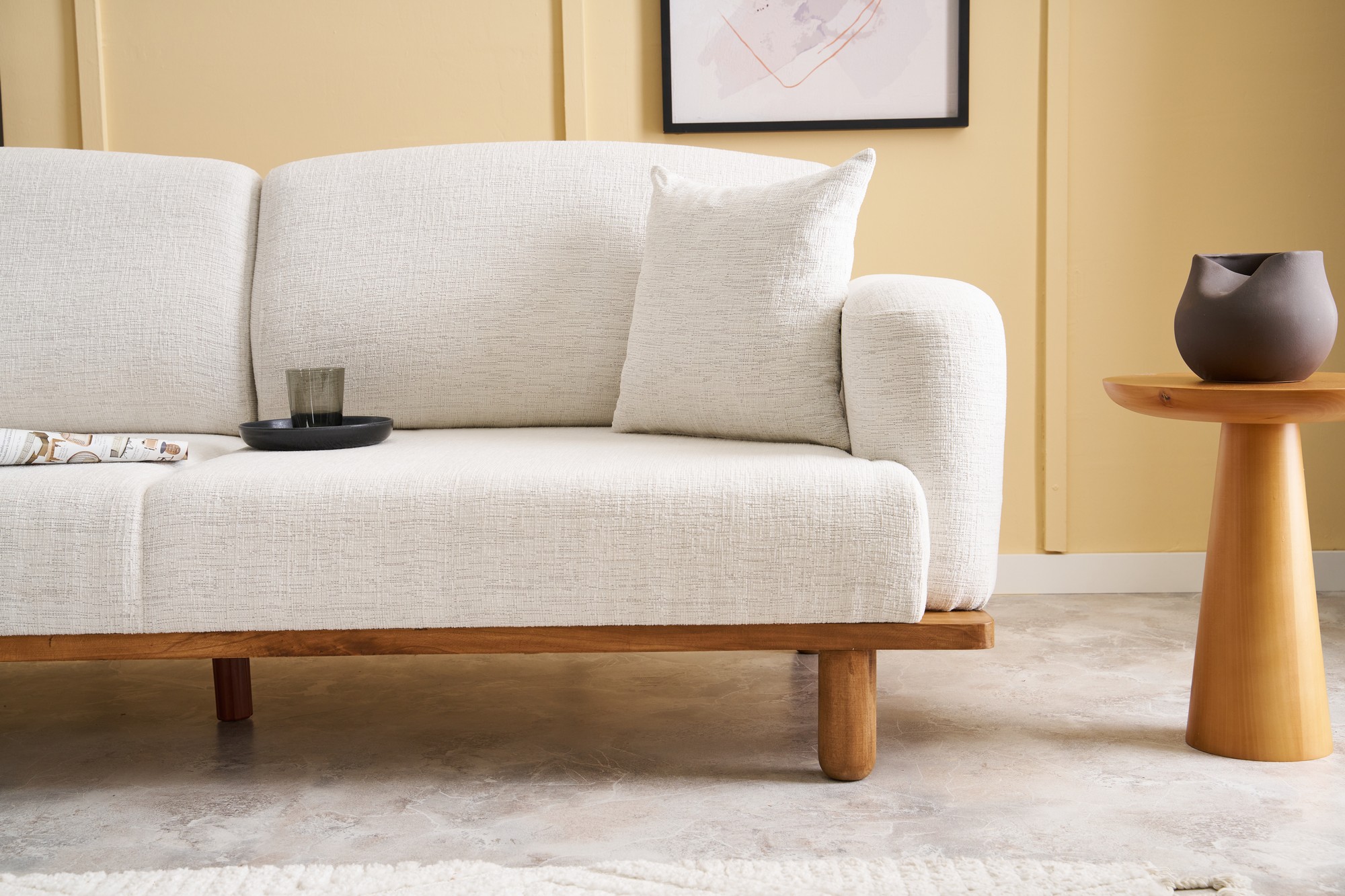 Rens Sofa 4-Sitzer Creme