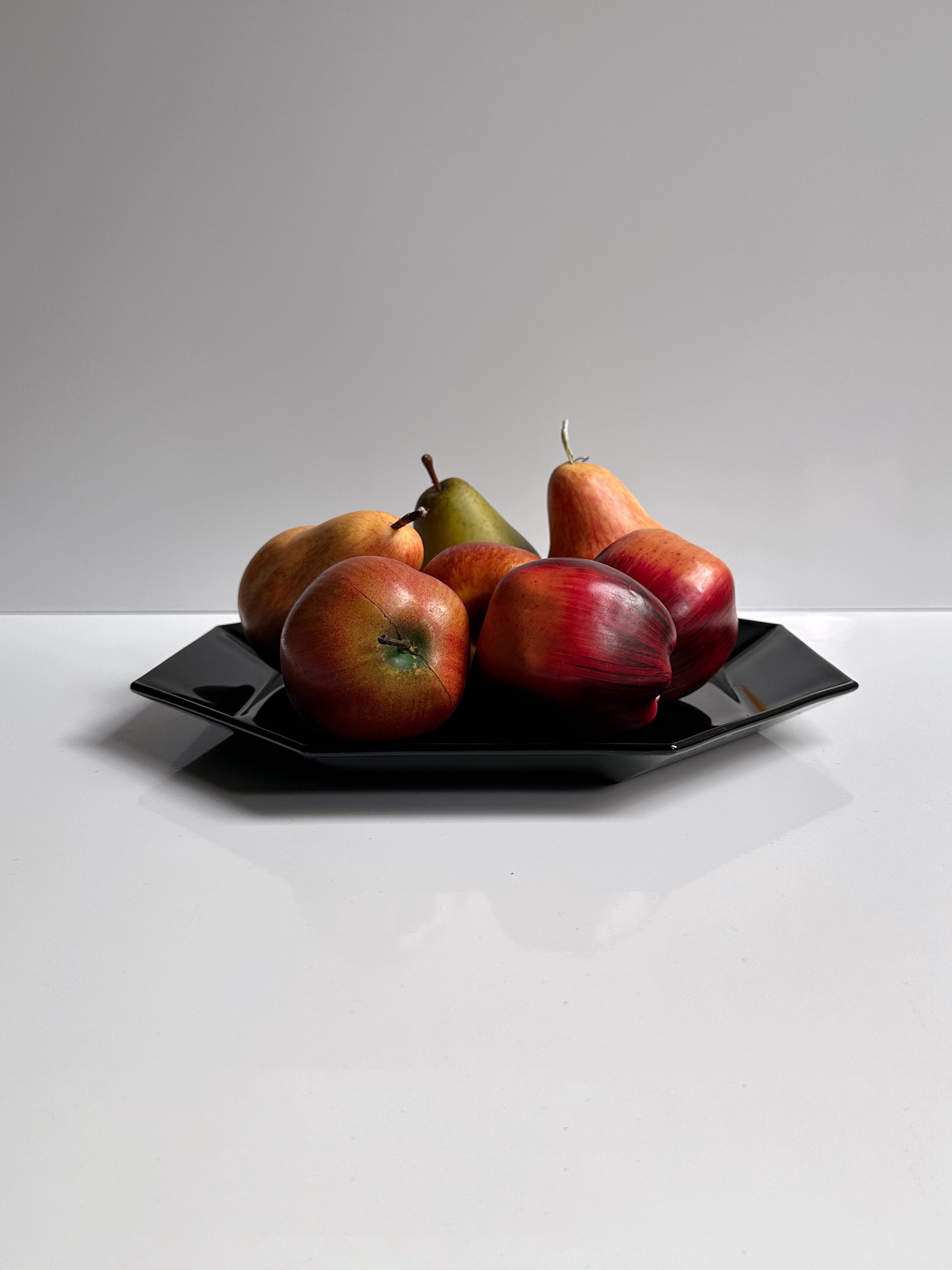 Octime Obstteller Glas Schwarz 1980er Jahre