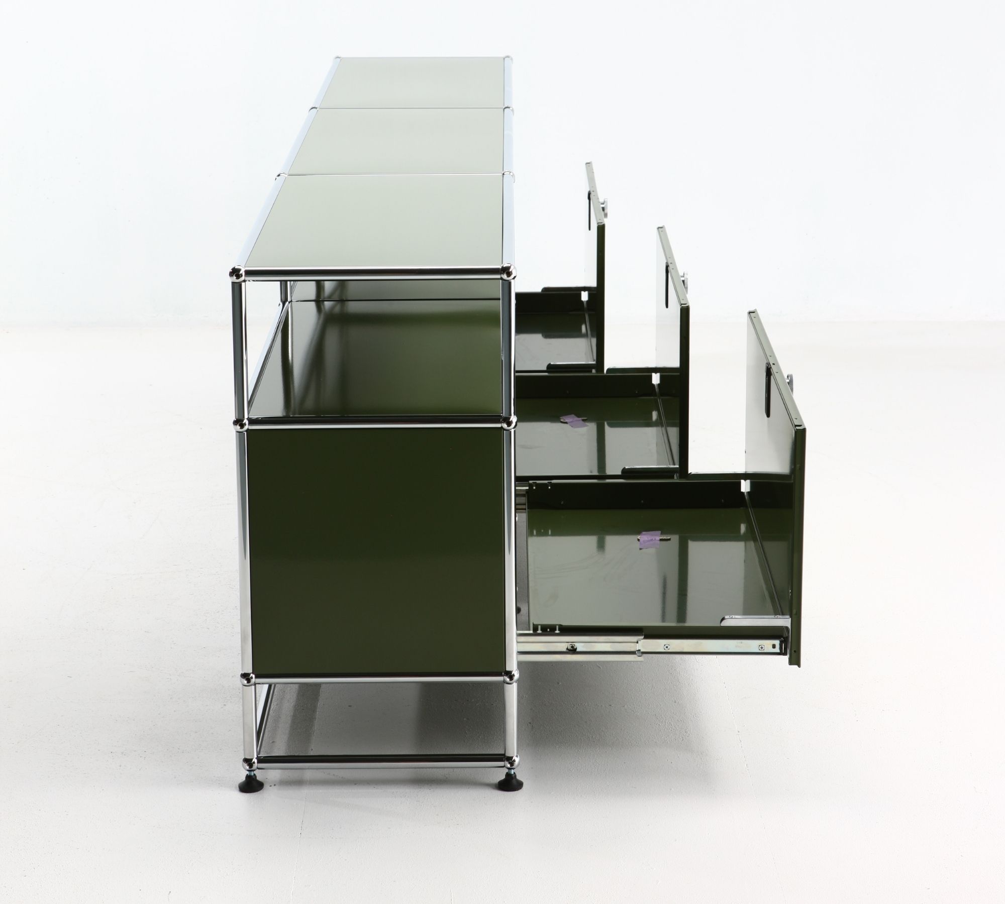 Sideboard 3x1 Mit 3 Klapptüren Olivgrün