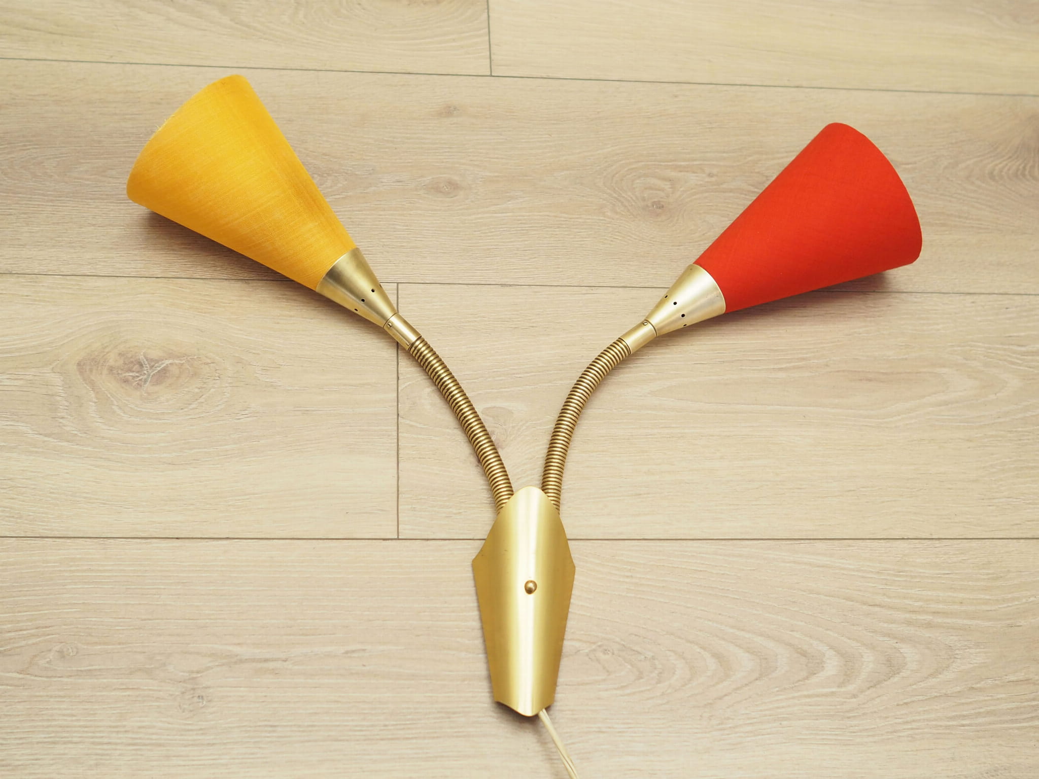 Vintage wall lamp metal textile multi-colored 1970s