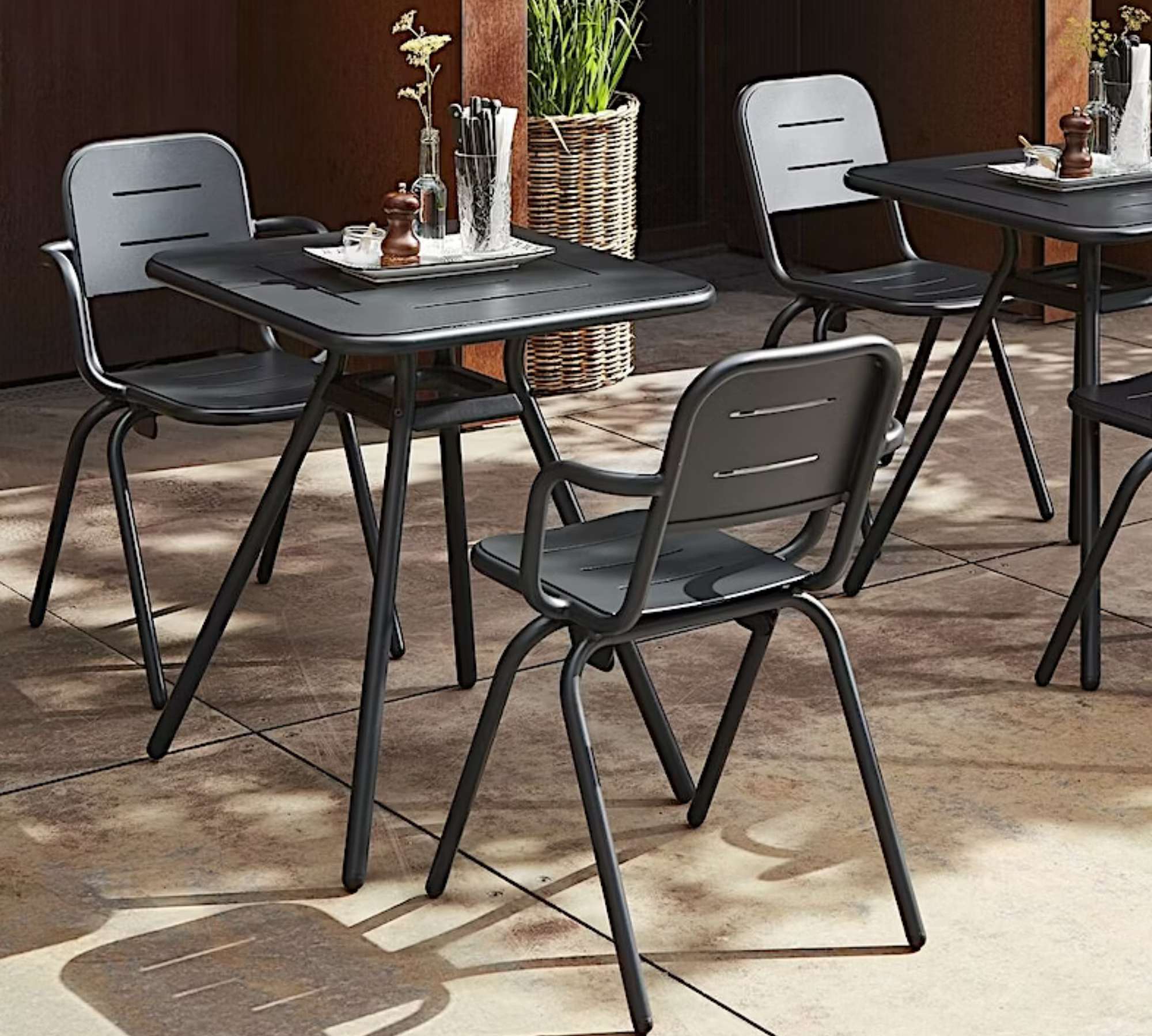 Ray Café Stuhl Metall Grau