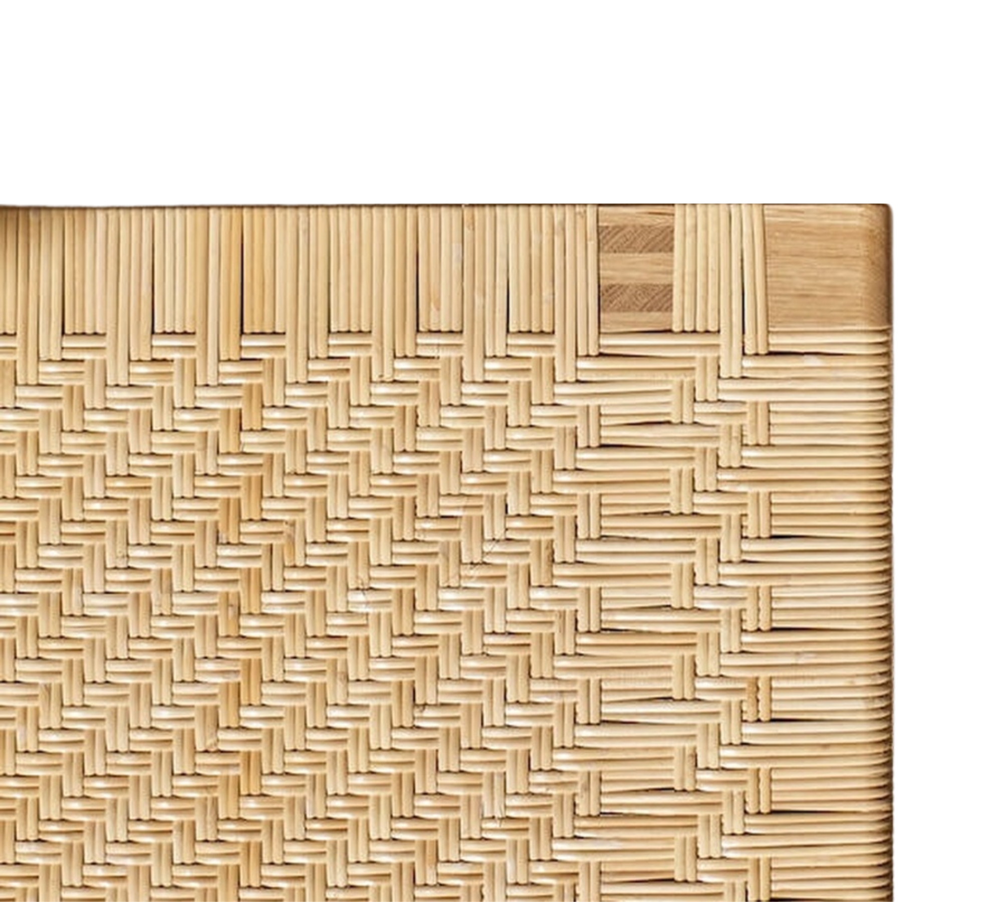 BMO488S Tischbank Eichenholz Rattan Natur