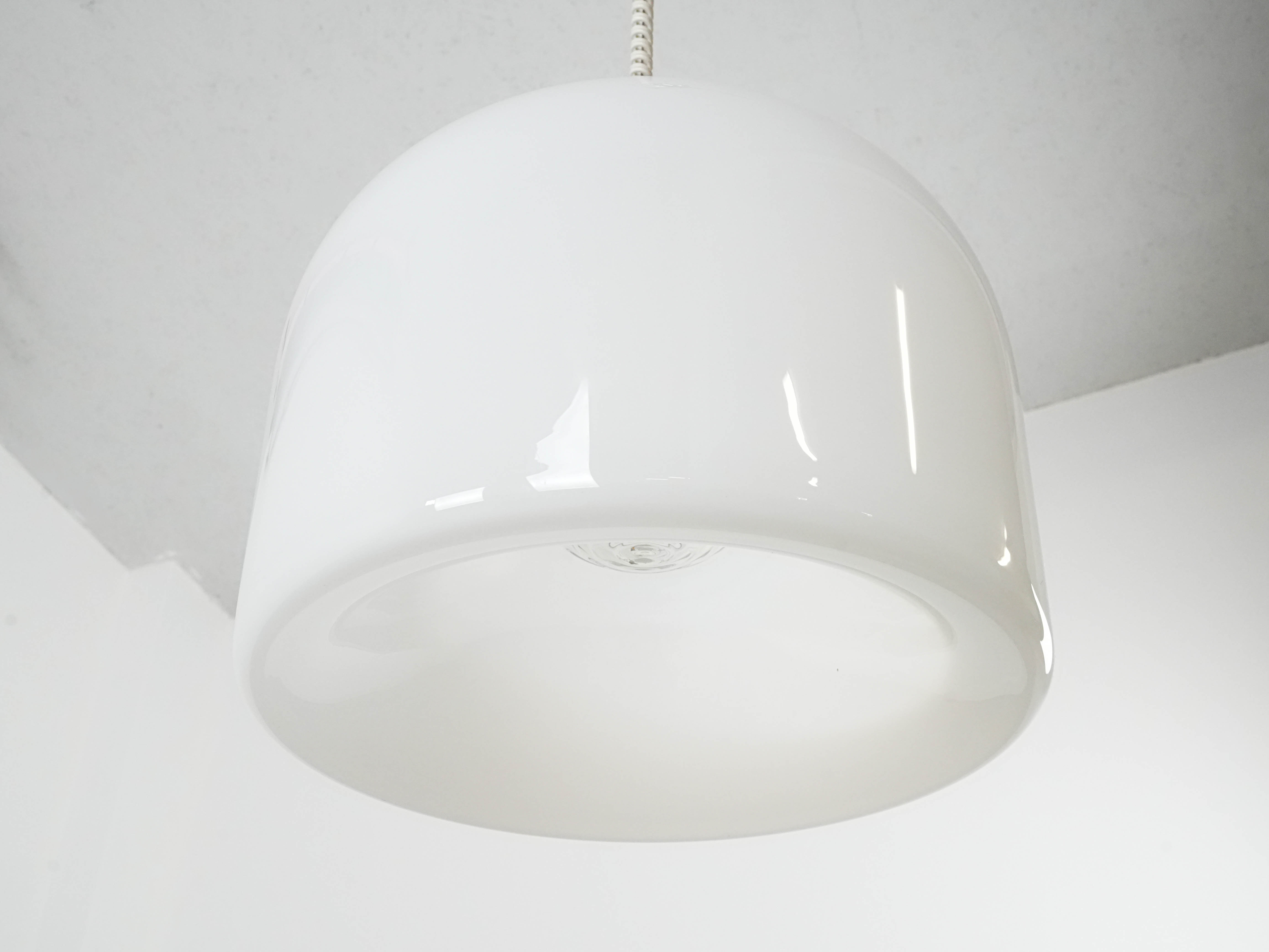 Hängelampe Glas Metall 1970er JahrePendant lamp glass metal 1970s