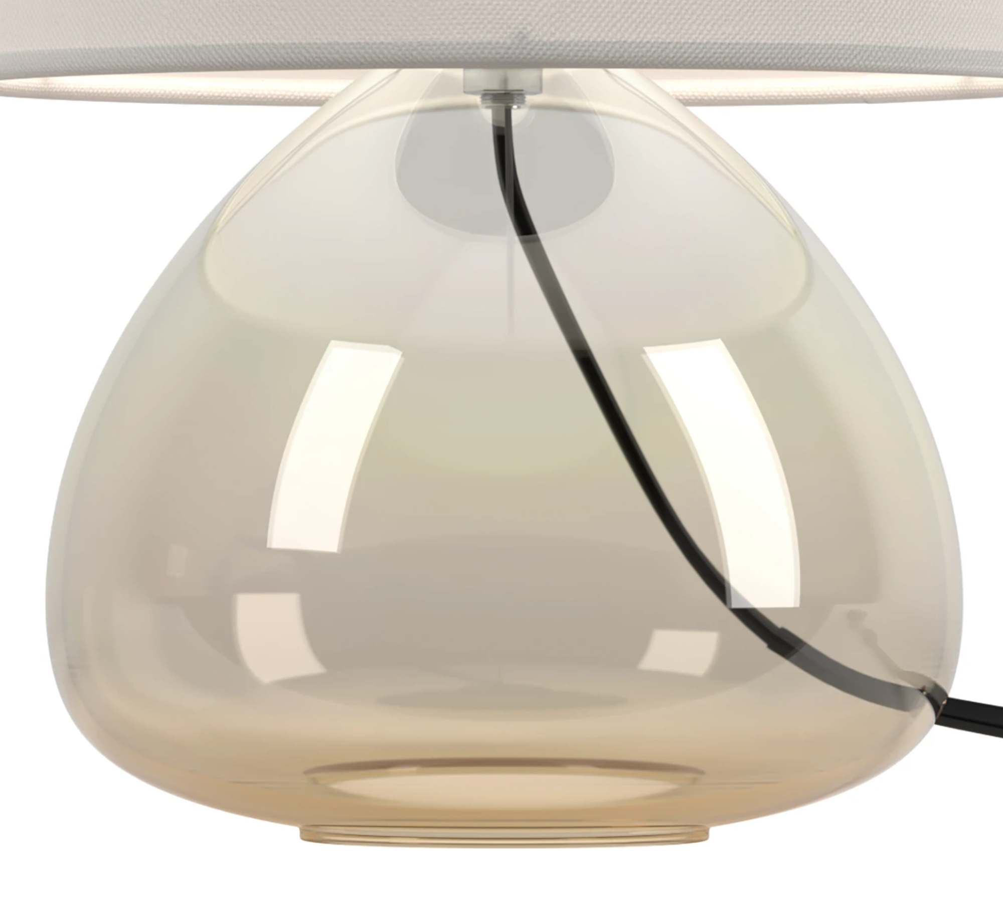 Tischlampe Glas Metall Pulverbeschichtet