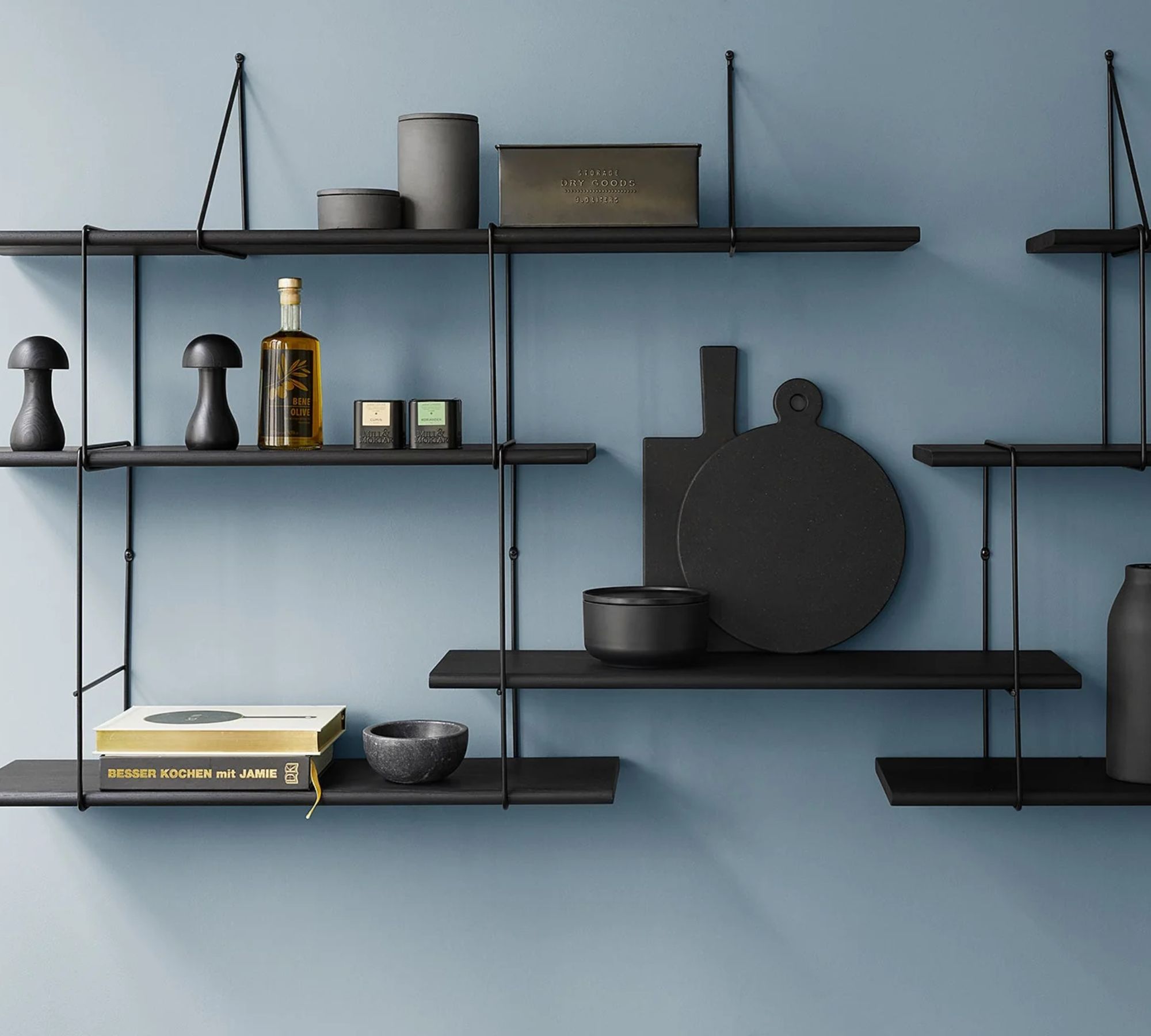Link Duo Shelf Wood Steel Black