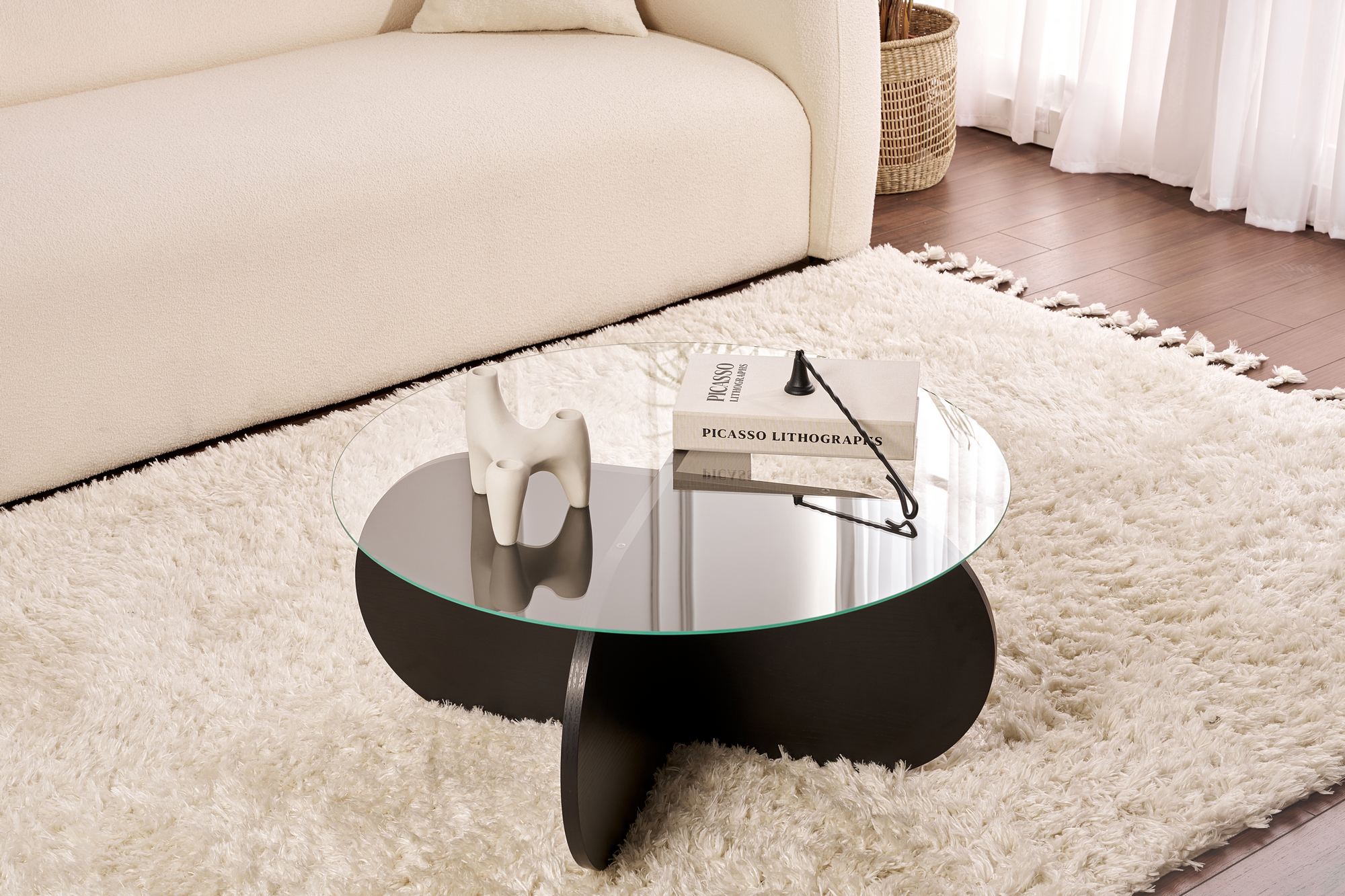 Aeris Coffee table Woodblack Smoke Ø75cm