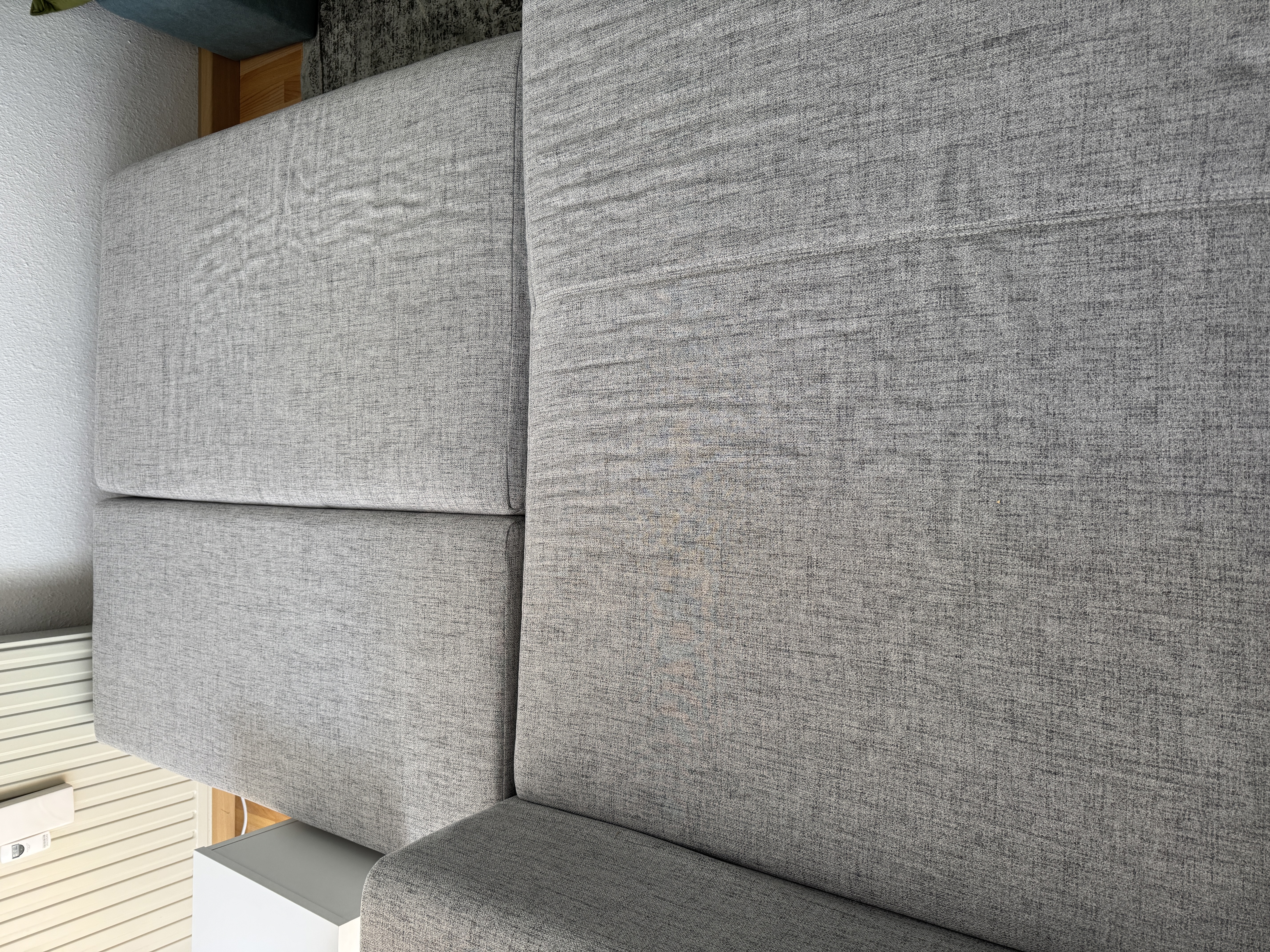 Ecksofa mit Schlaffunktion Textil Grau