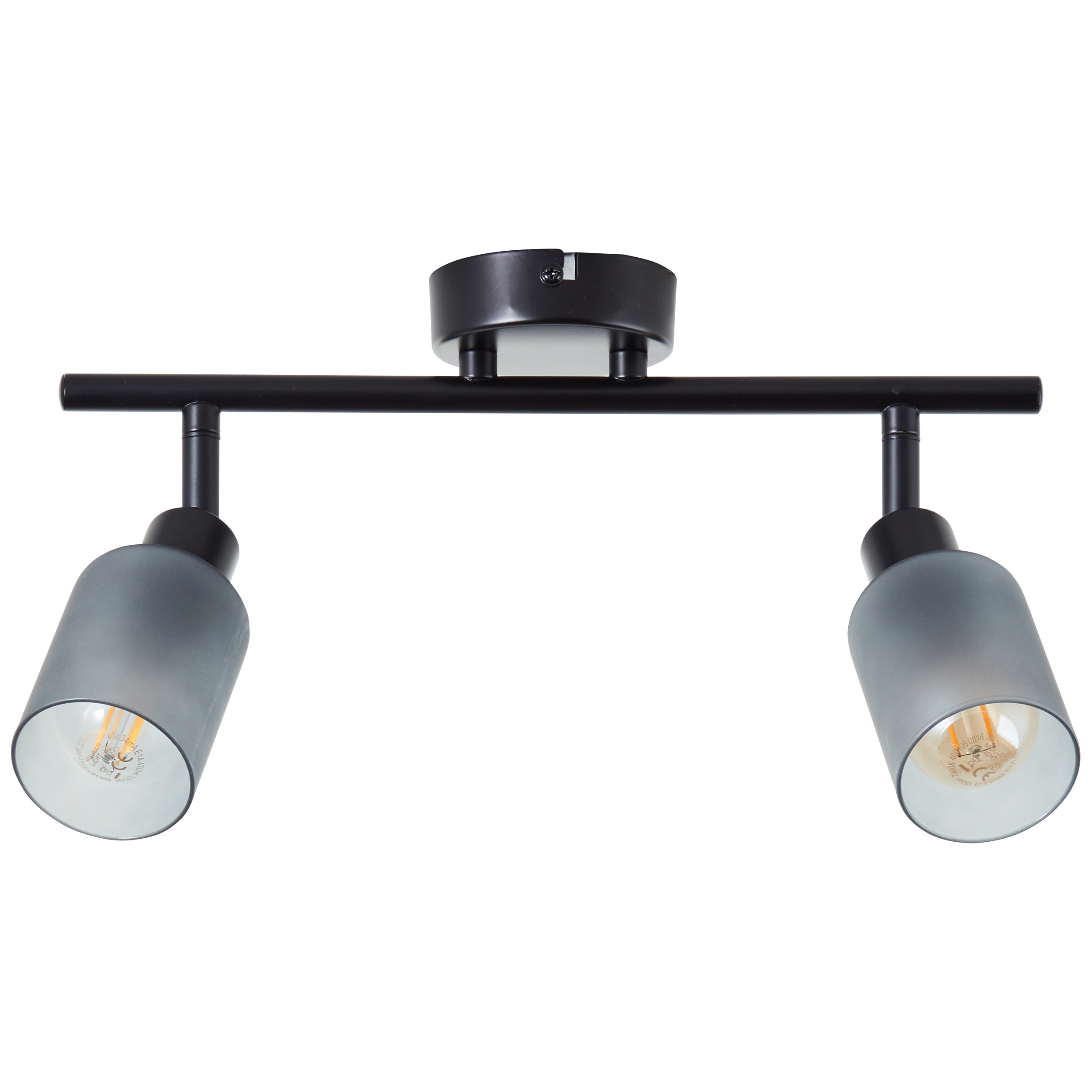 Deckenleuchte Loralie Rauchglas Schwarz