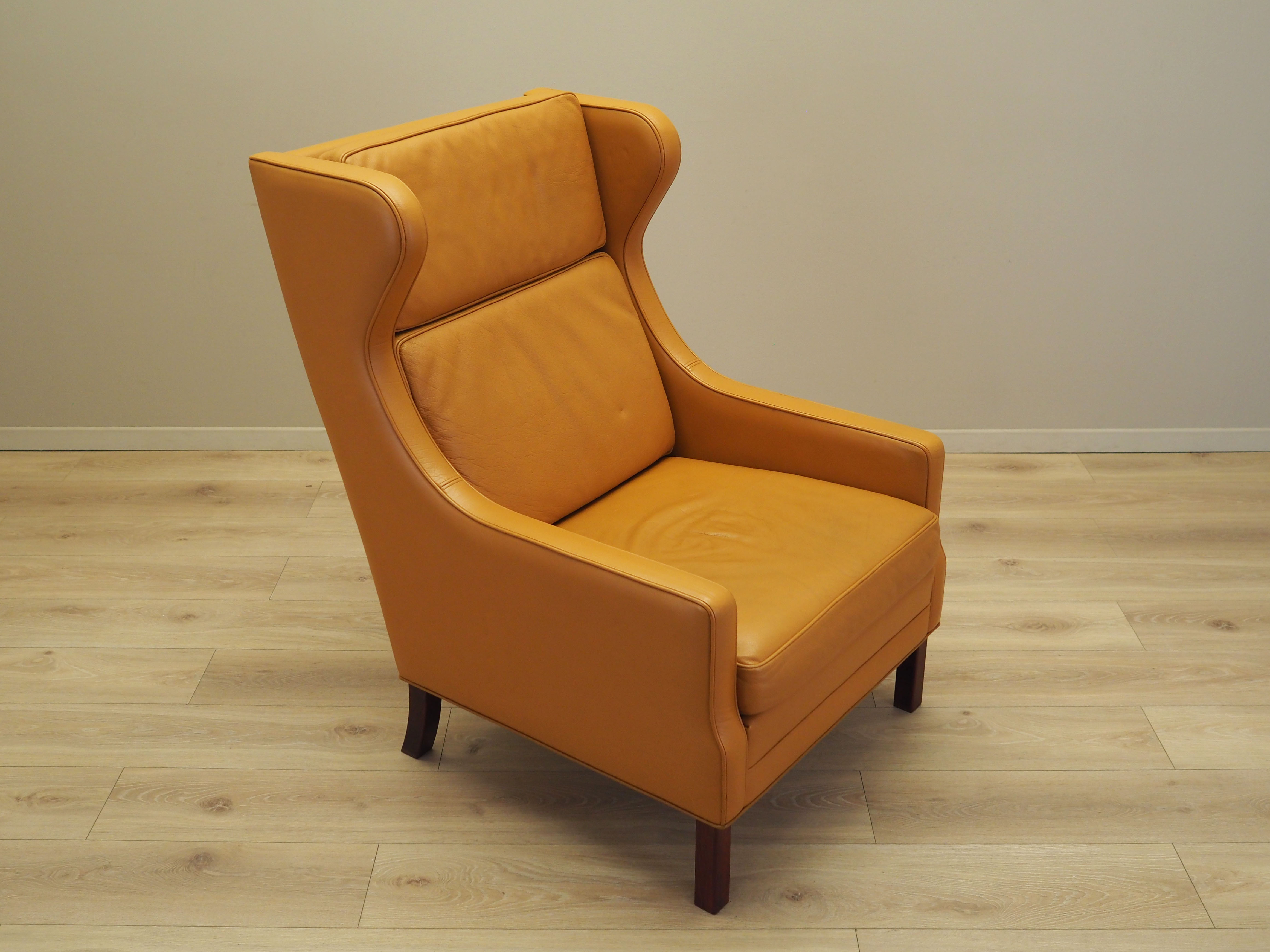 Armlehnsessel Leder Orange 1970er Jahre