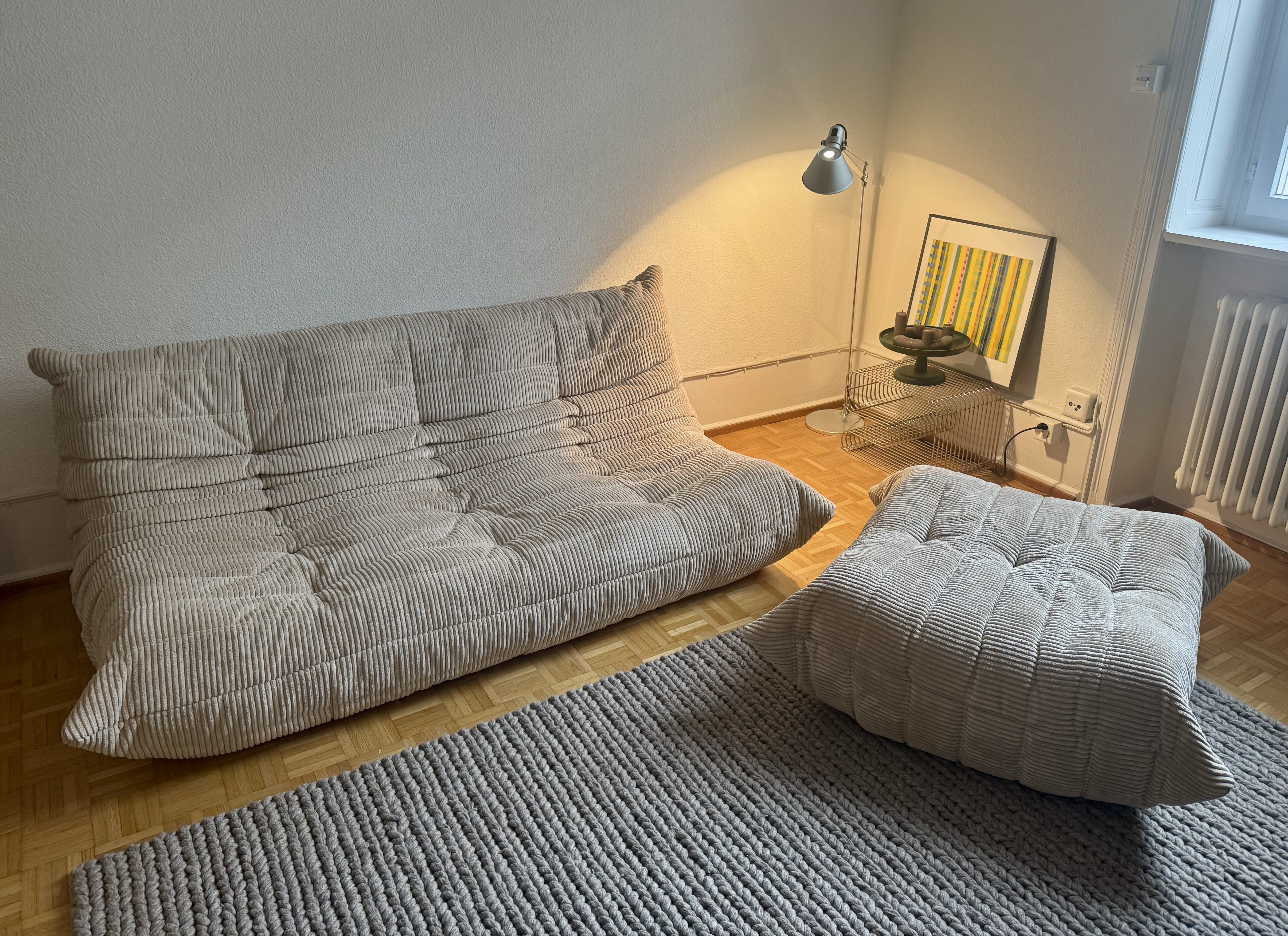 Togo Sofa & Ottoman Cord Beige