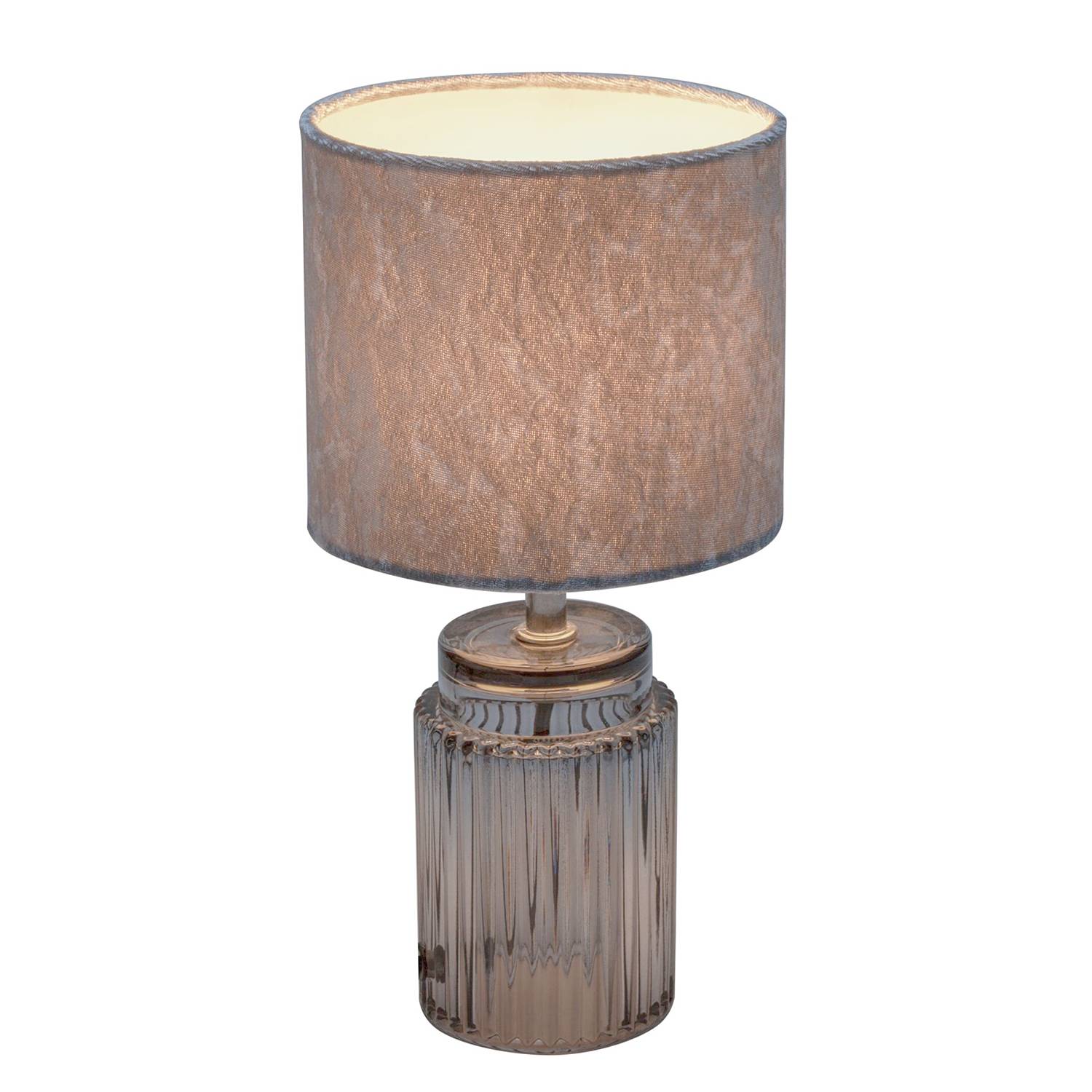 Classy Velvet Tischleuchte Mischgewebe Klarglas 1-flammig