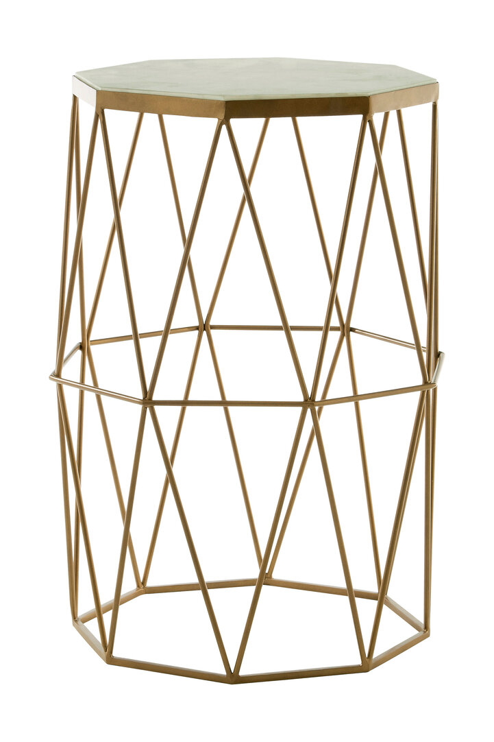 Shalimar Hexagonal Side Table Marble Gold