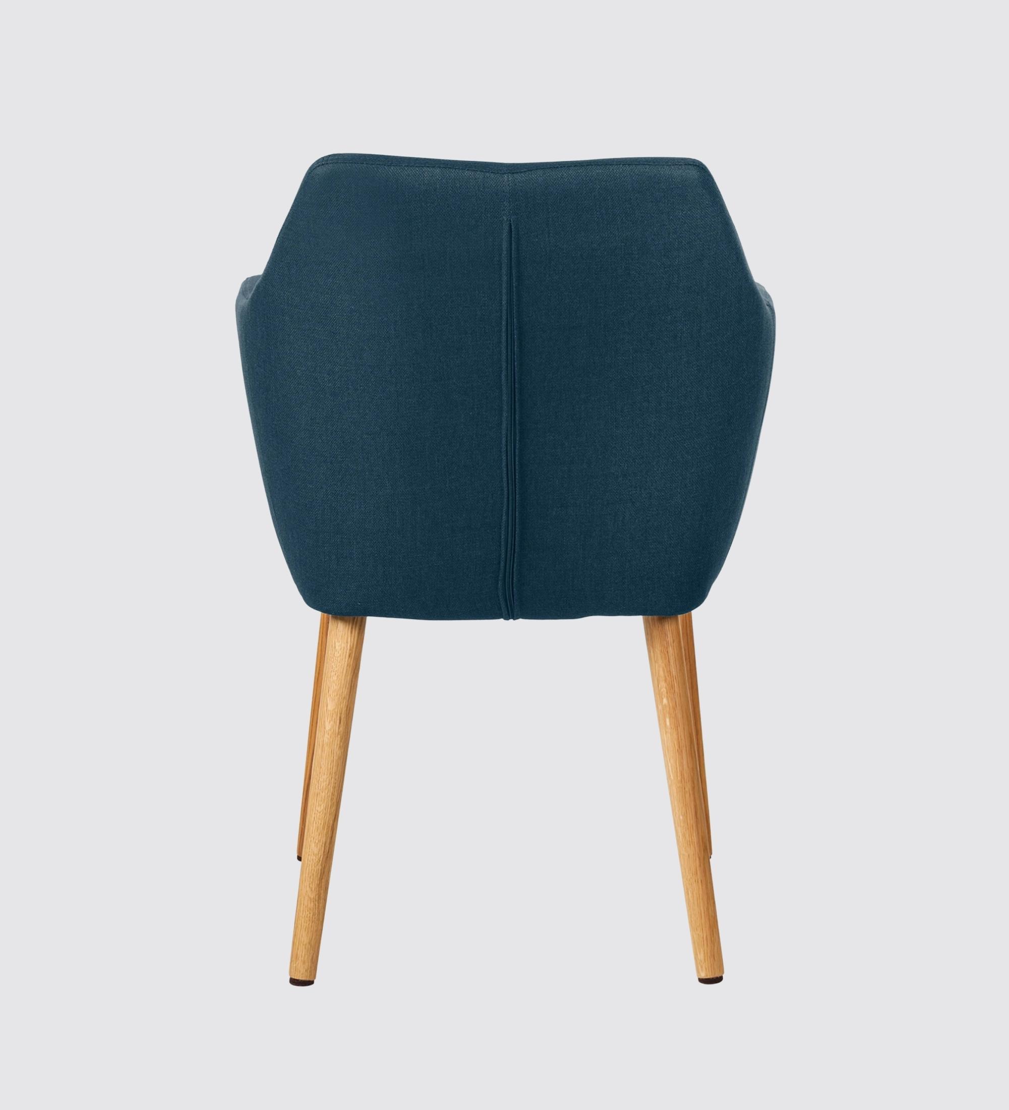 Armlehnstuhl Eiche Massiv Webstoff Jeansblau