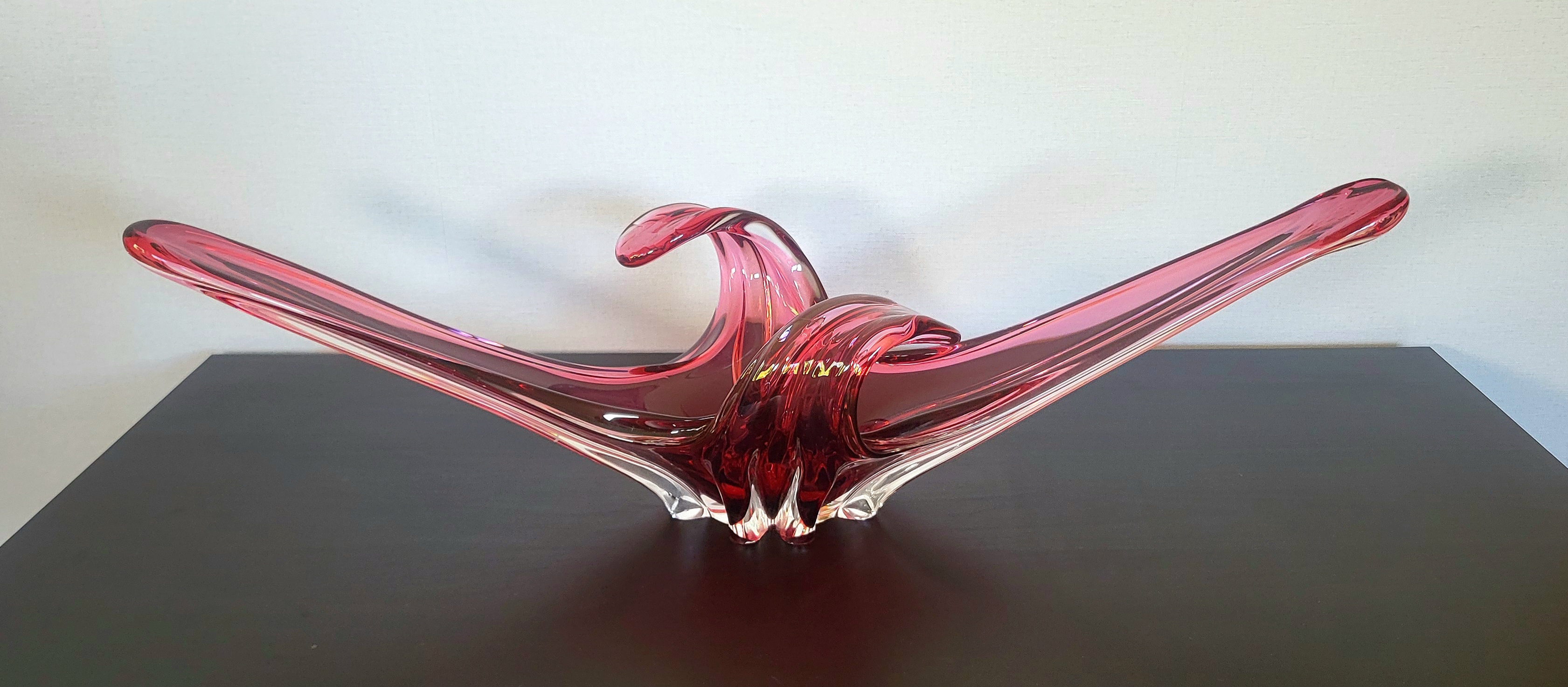Sommerso Schale Muranoglas Rosé von Flavio Poli
